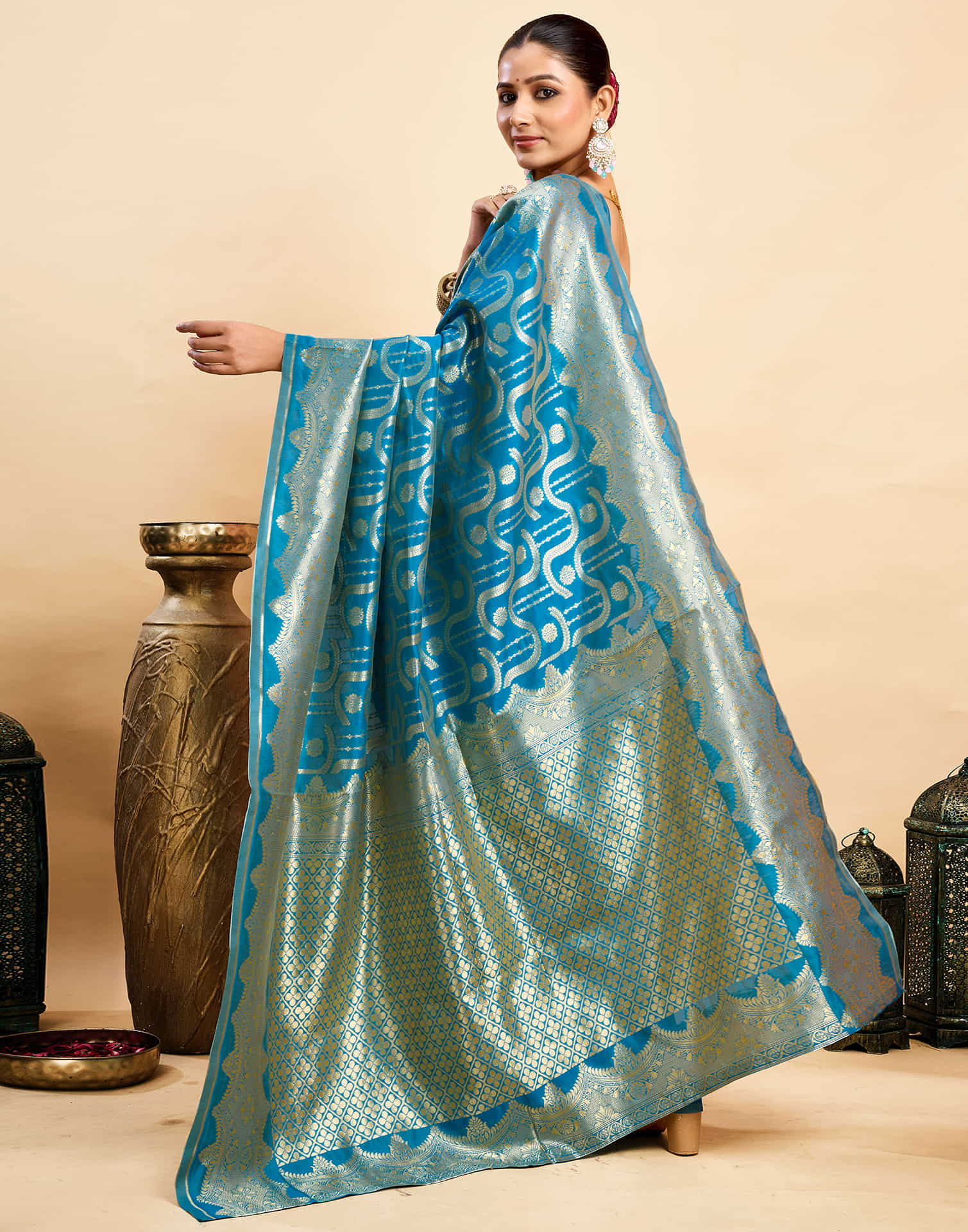 Blue Silk Woven Saree
