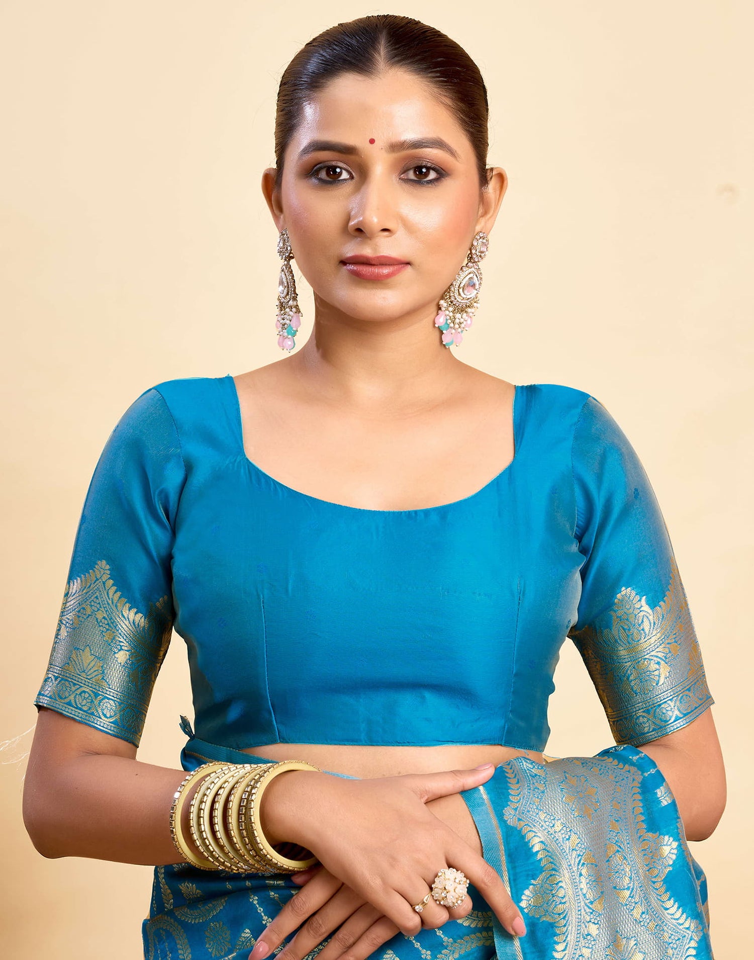 Blue Silk Woven Saree