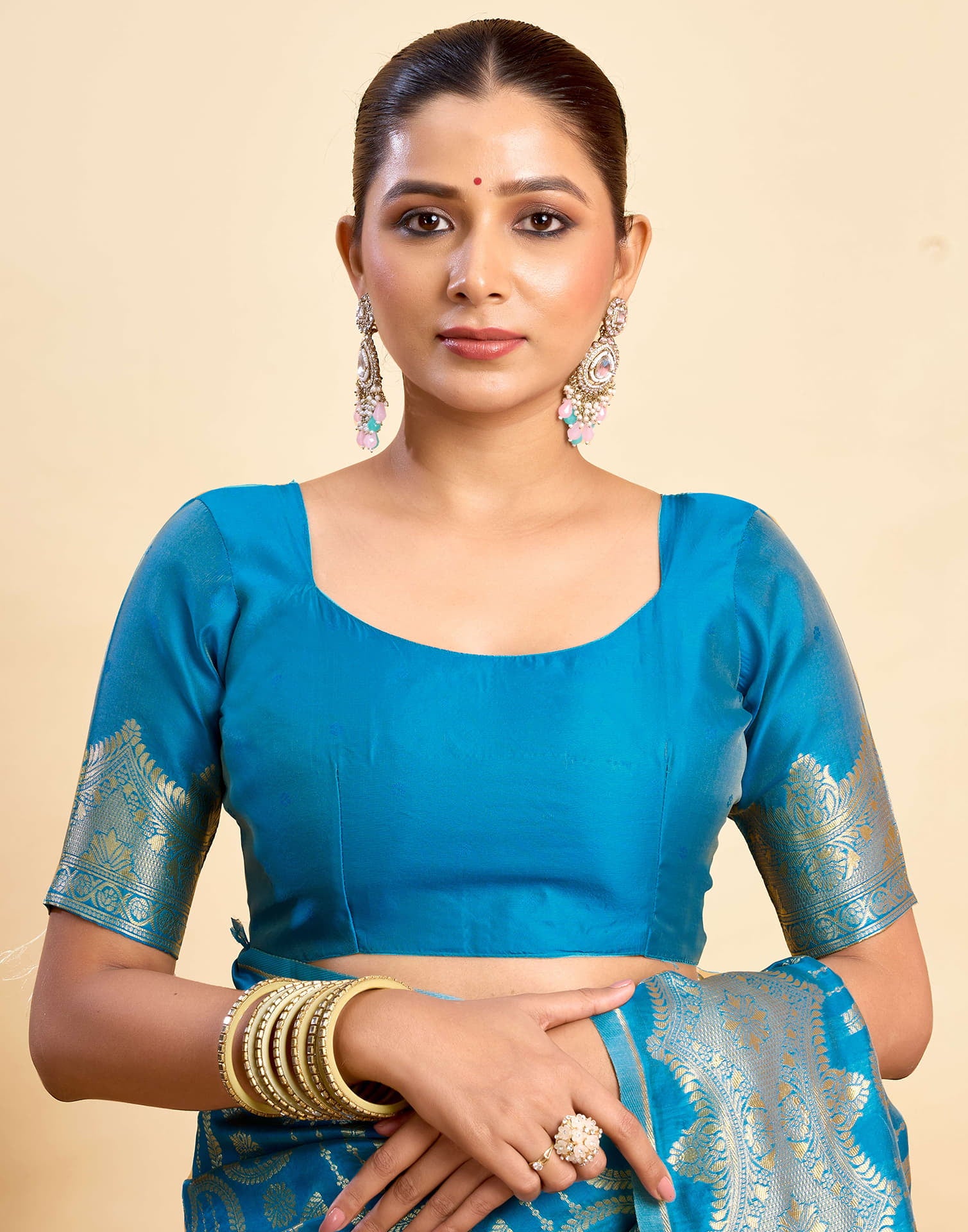 Blue Silk Woven Saree