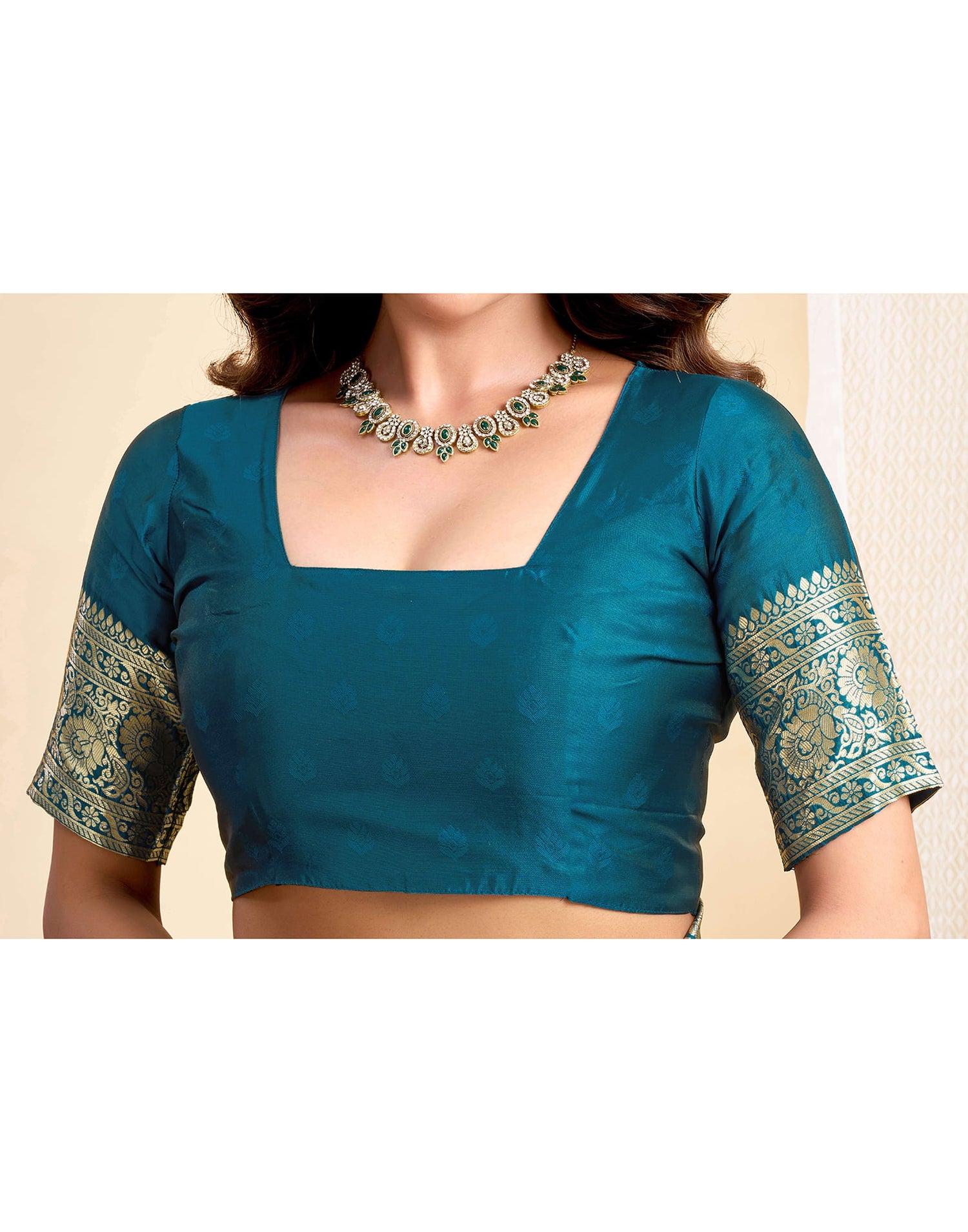 Rama Blue Silk Woven Banarasi Saree