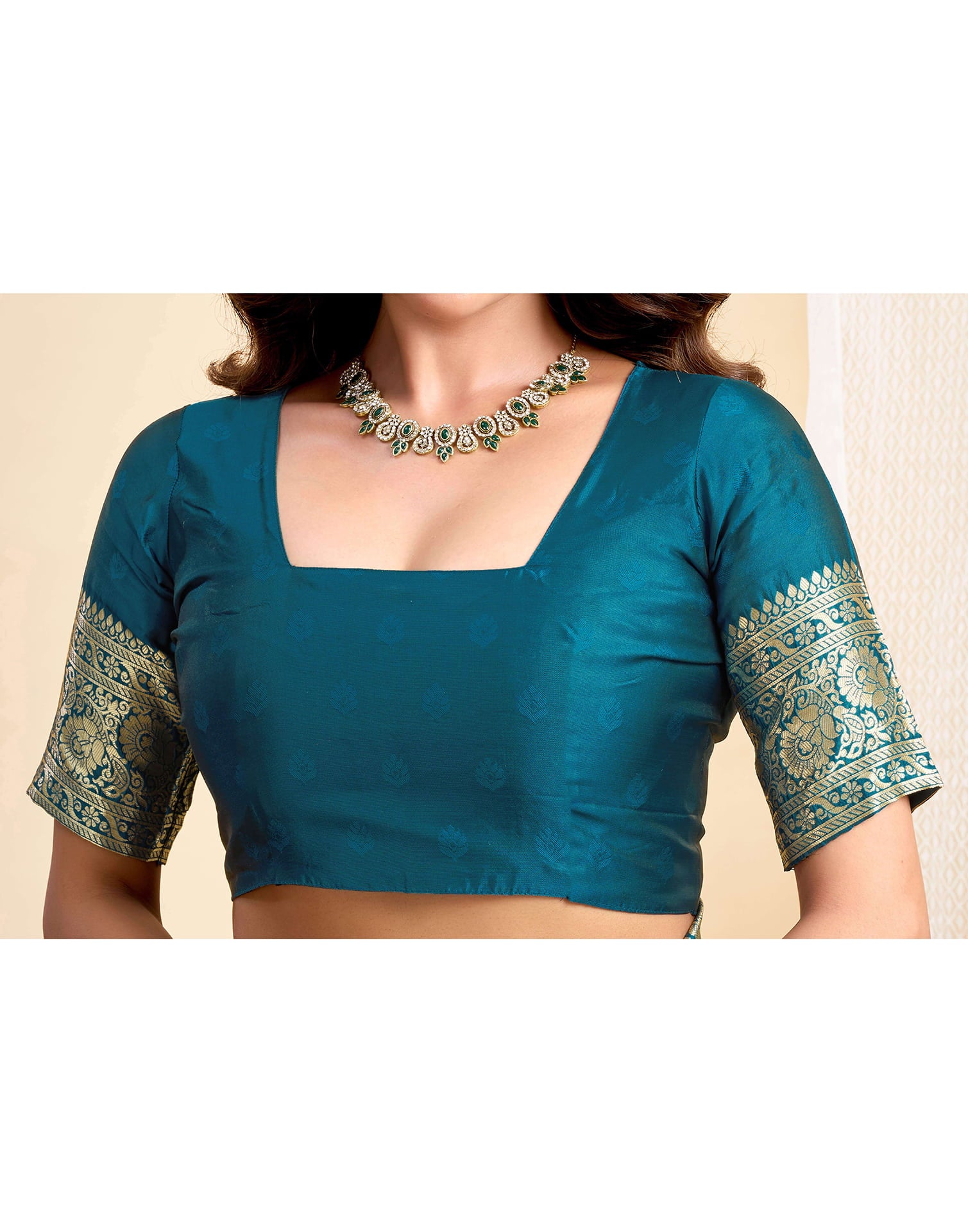 Rama Blue Silk Woven Banarasi Saree