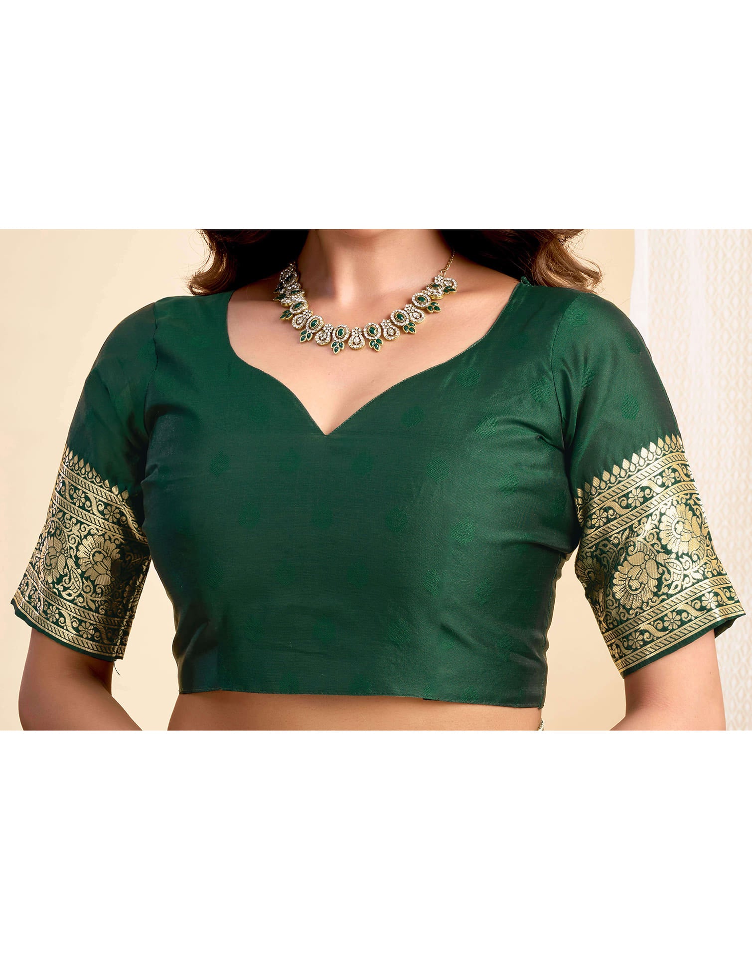 Dark Green Silk Woven Banarasi Saree