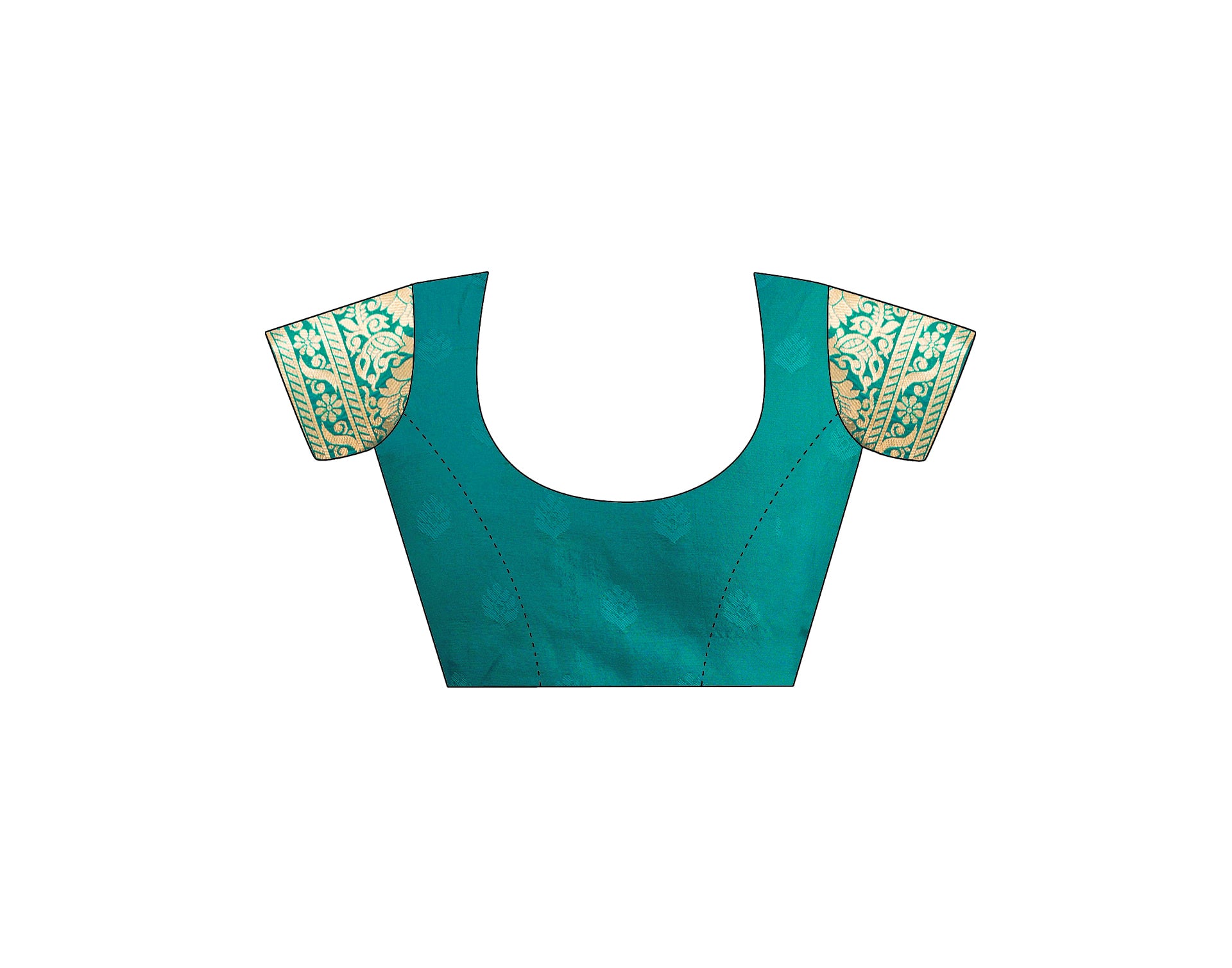 Teal Green Silk Woven Banarasi Saree