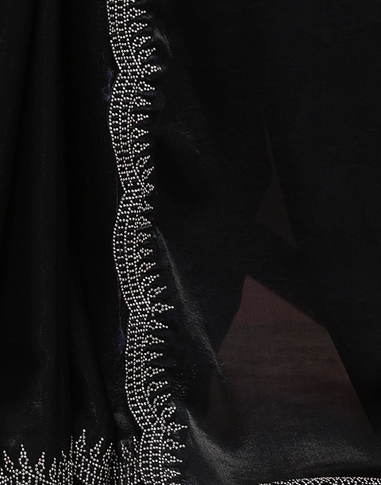 Black Tissue Silk Stone Work Swarovski Saree