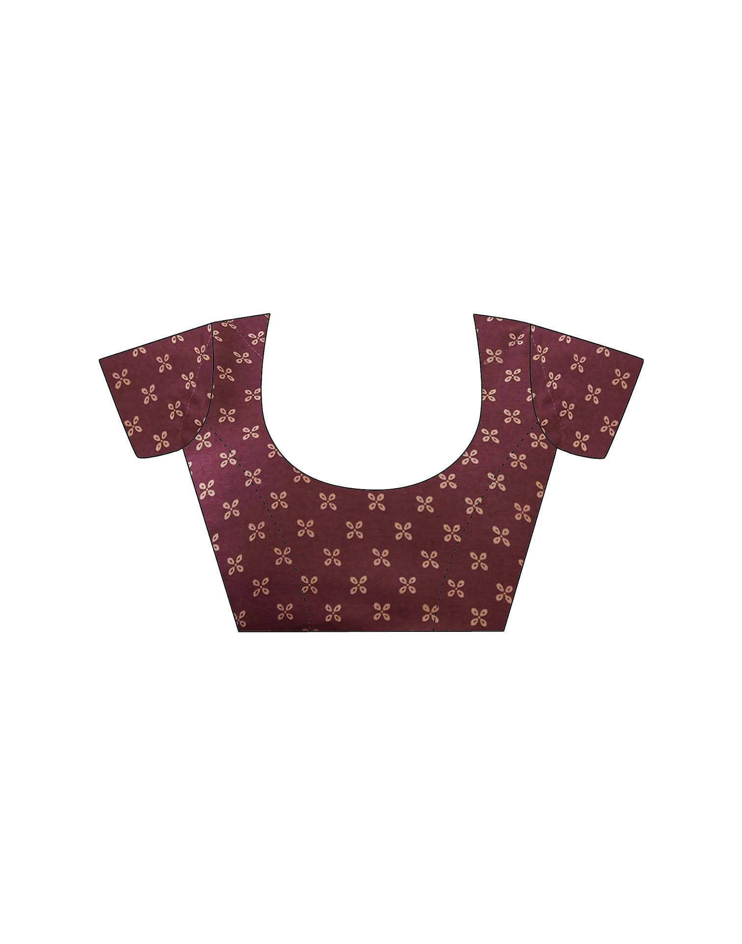 Dusty Maroon Georgette Printed Saree