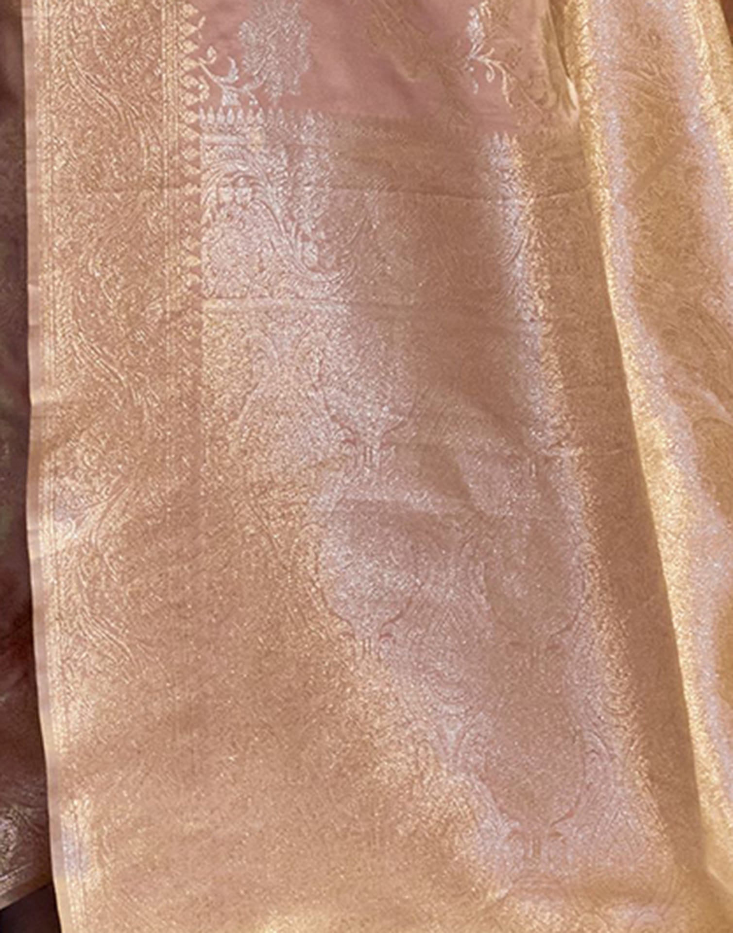 Light Pink Silk Woven Banarasi Saree