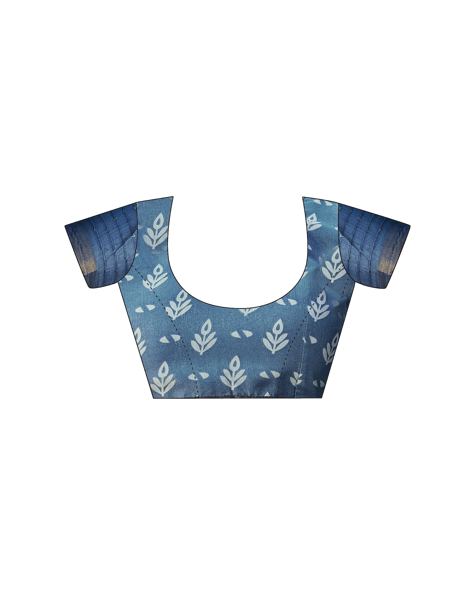Blue Chanderi Sequence Printed Saree