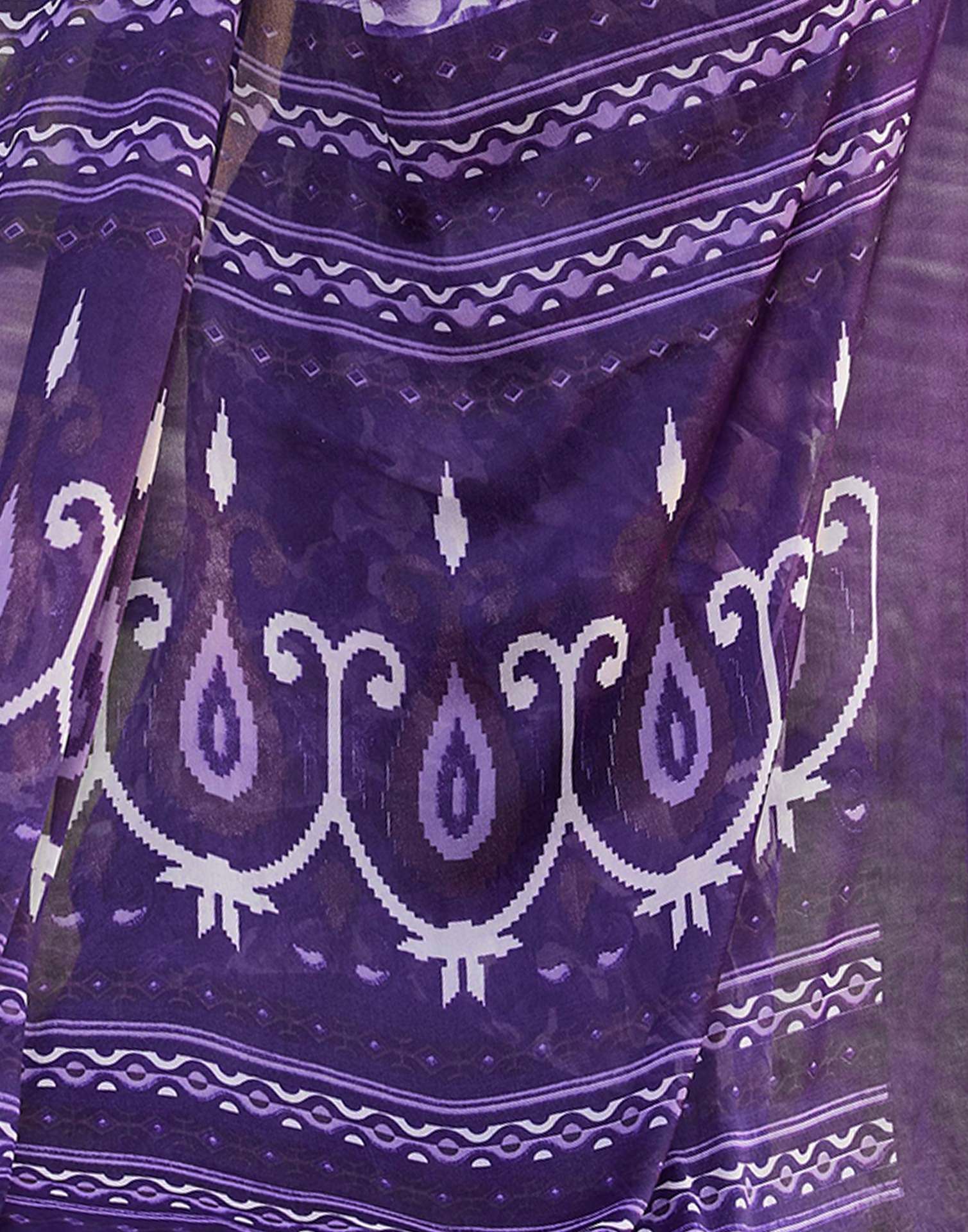 Purple Georgette Floral Printed Saree
