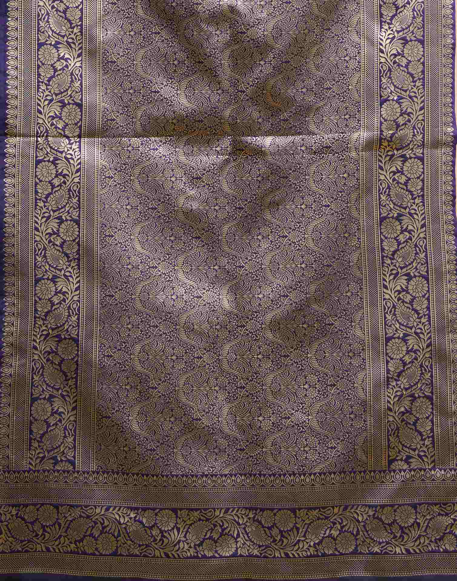 Navy Blue Silk Woven Saree