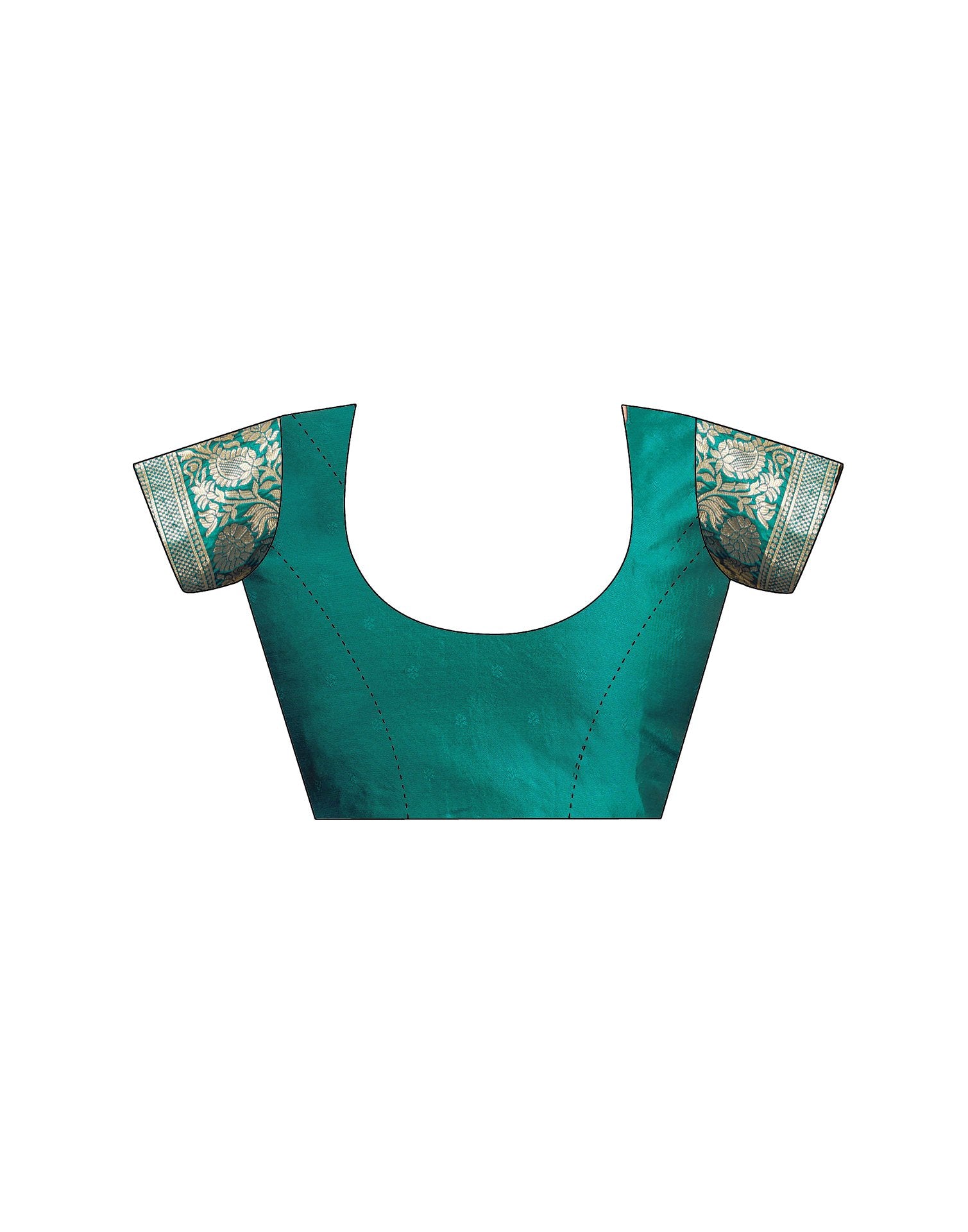 Teal Green Silk Woven Saree