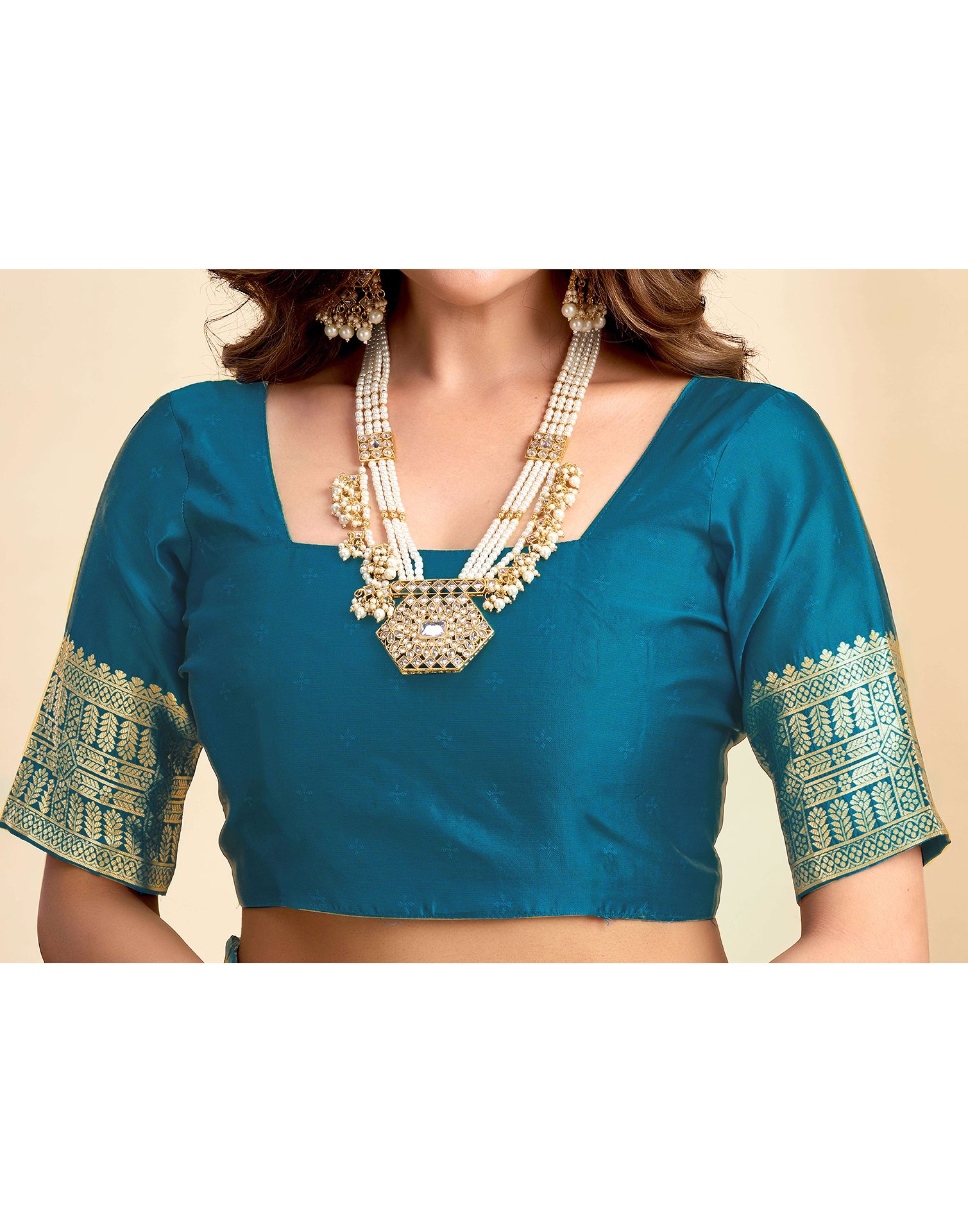 Rama Blue Silk Woven Banarasi Saree