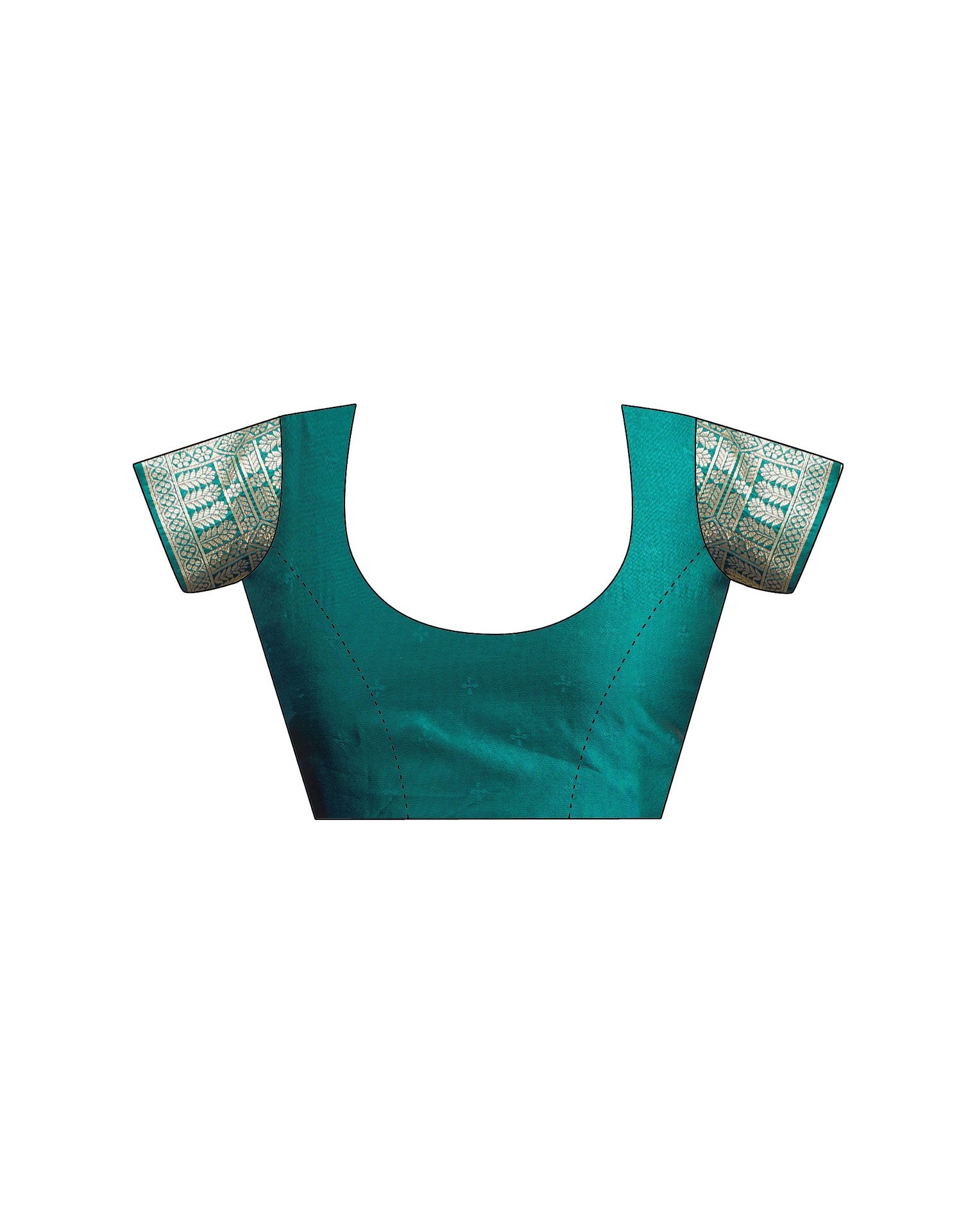 Teal Green Silk Woven Banarasi Saree