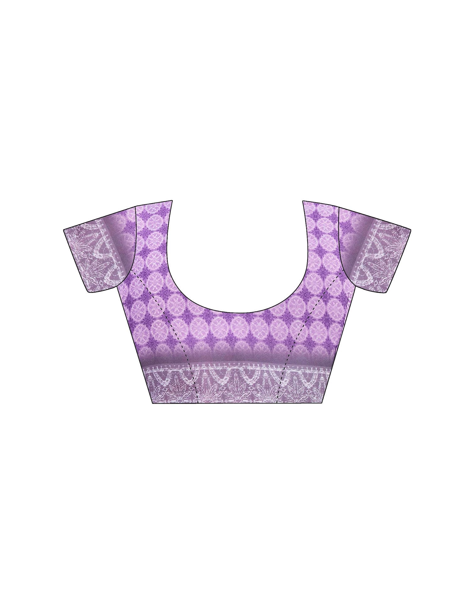 Purple Satin Printed Saree