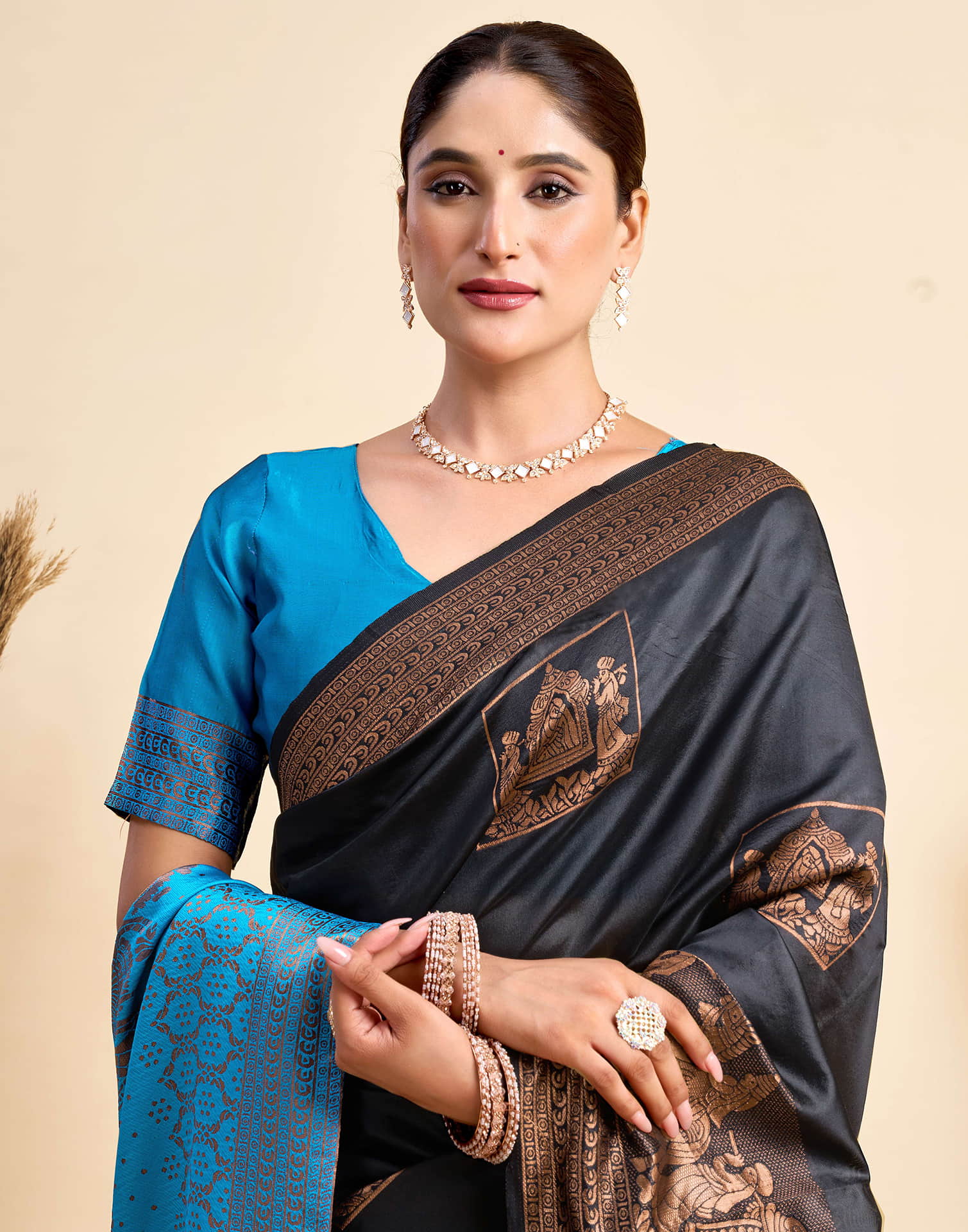 Black Silk Woven Saree