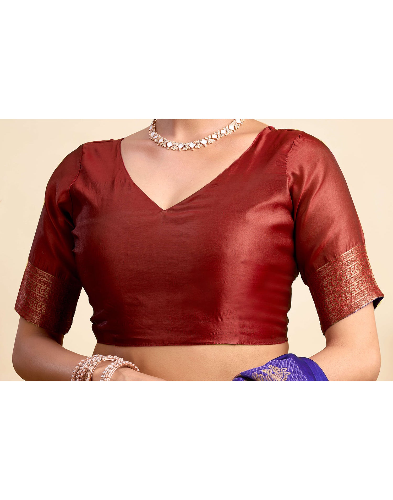 Dark Blue Silk Woven Saree