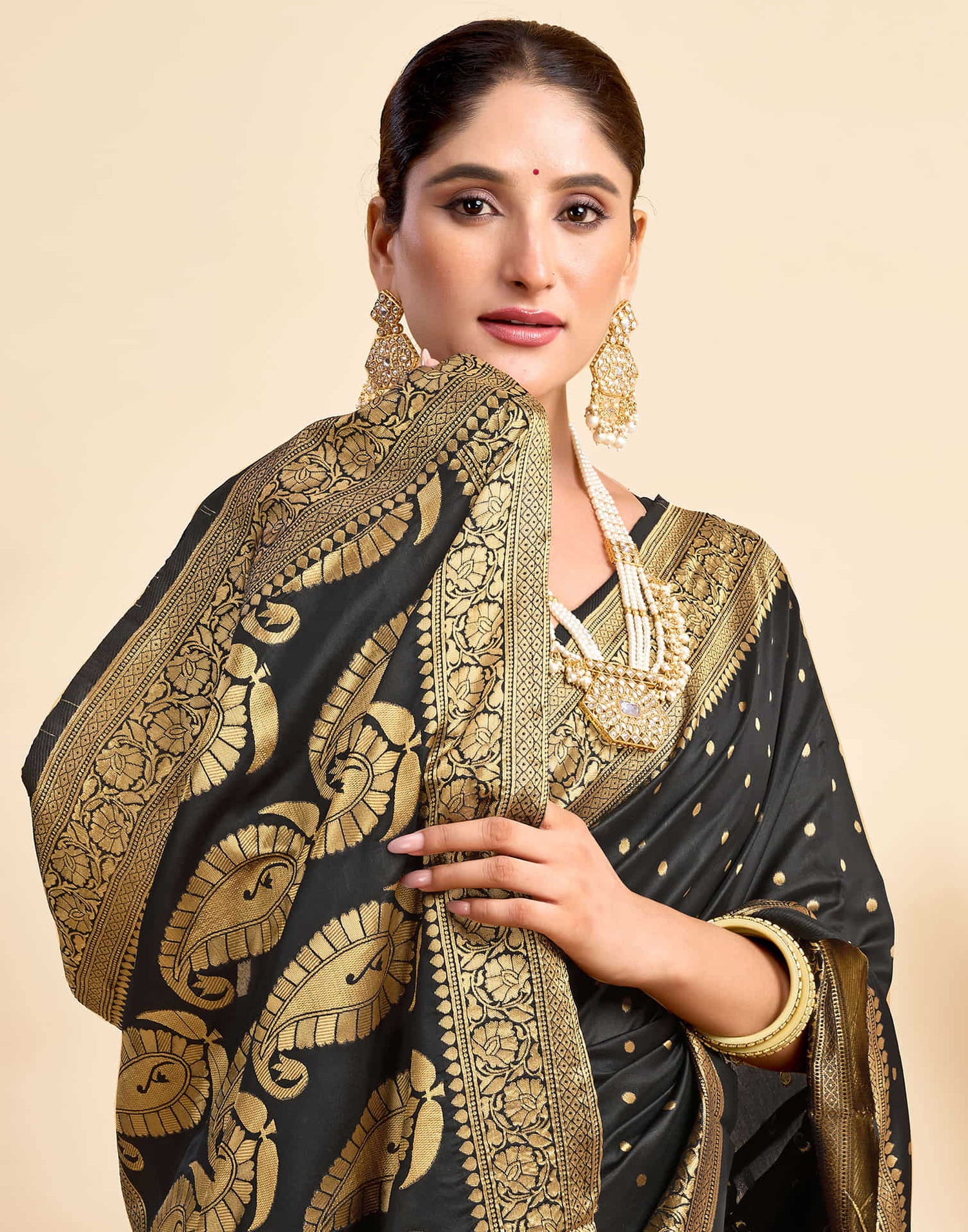 Black Silk Woven Banarasi Saree