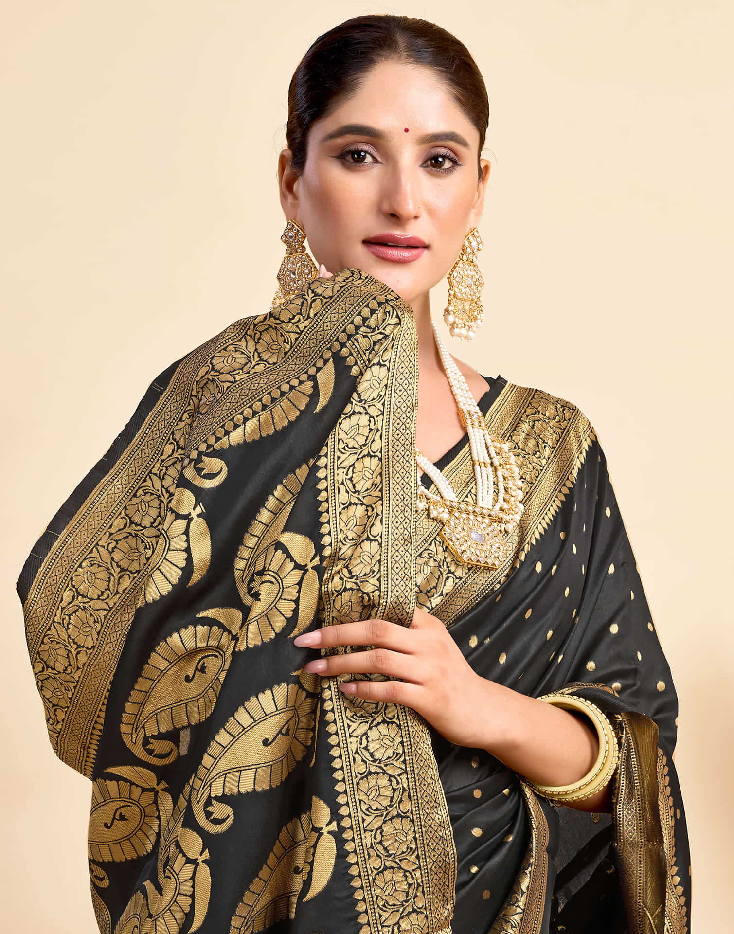 Black Silk Woven Banarasi Saree