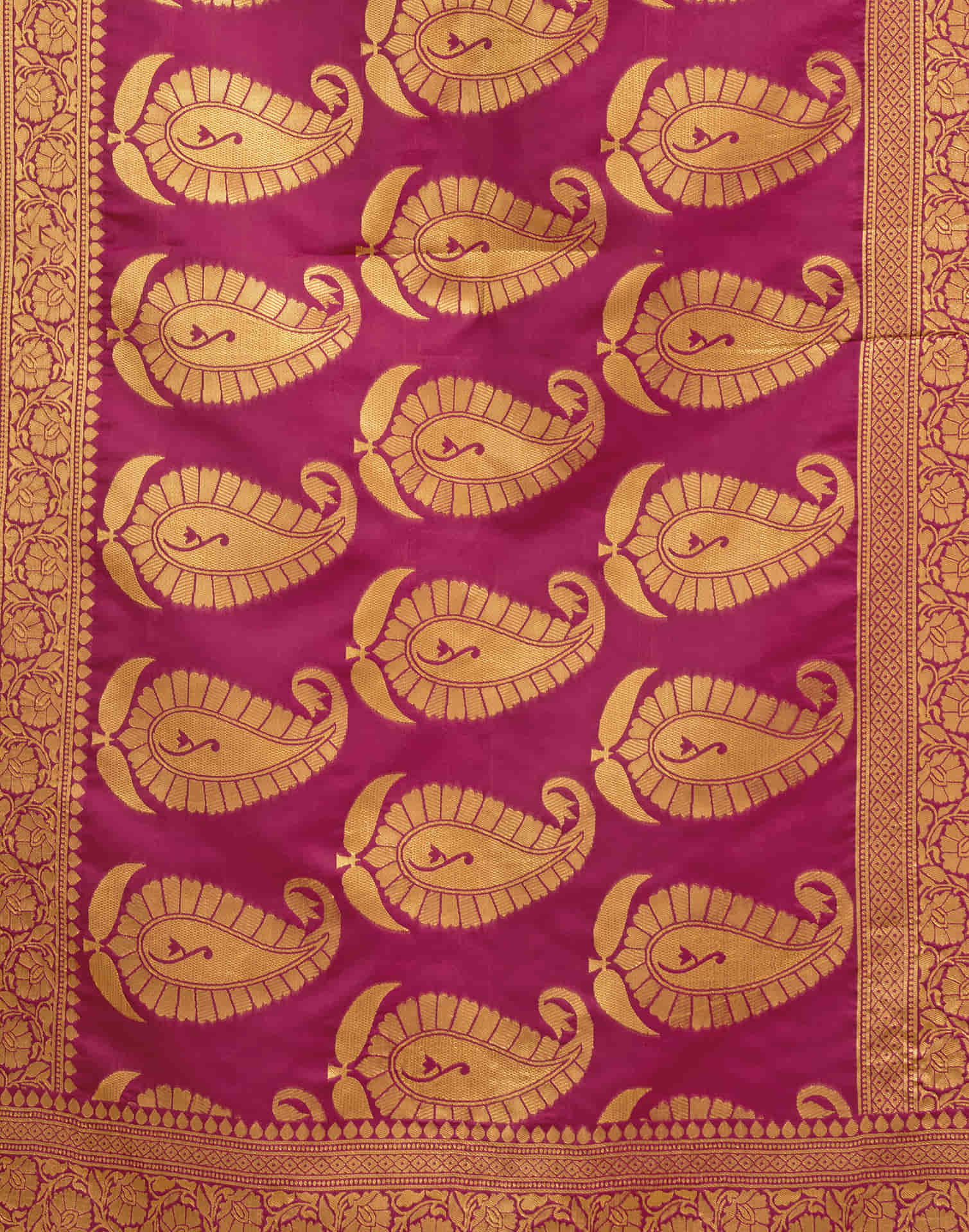 Rani Pink Silk Woven Banarasi Saree