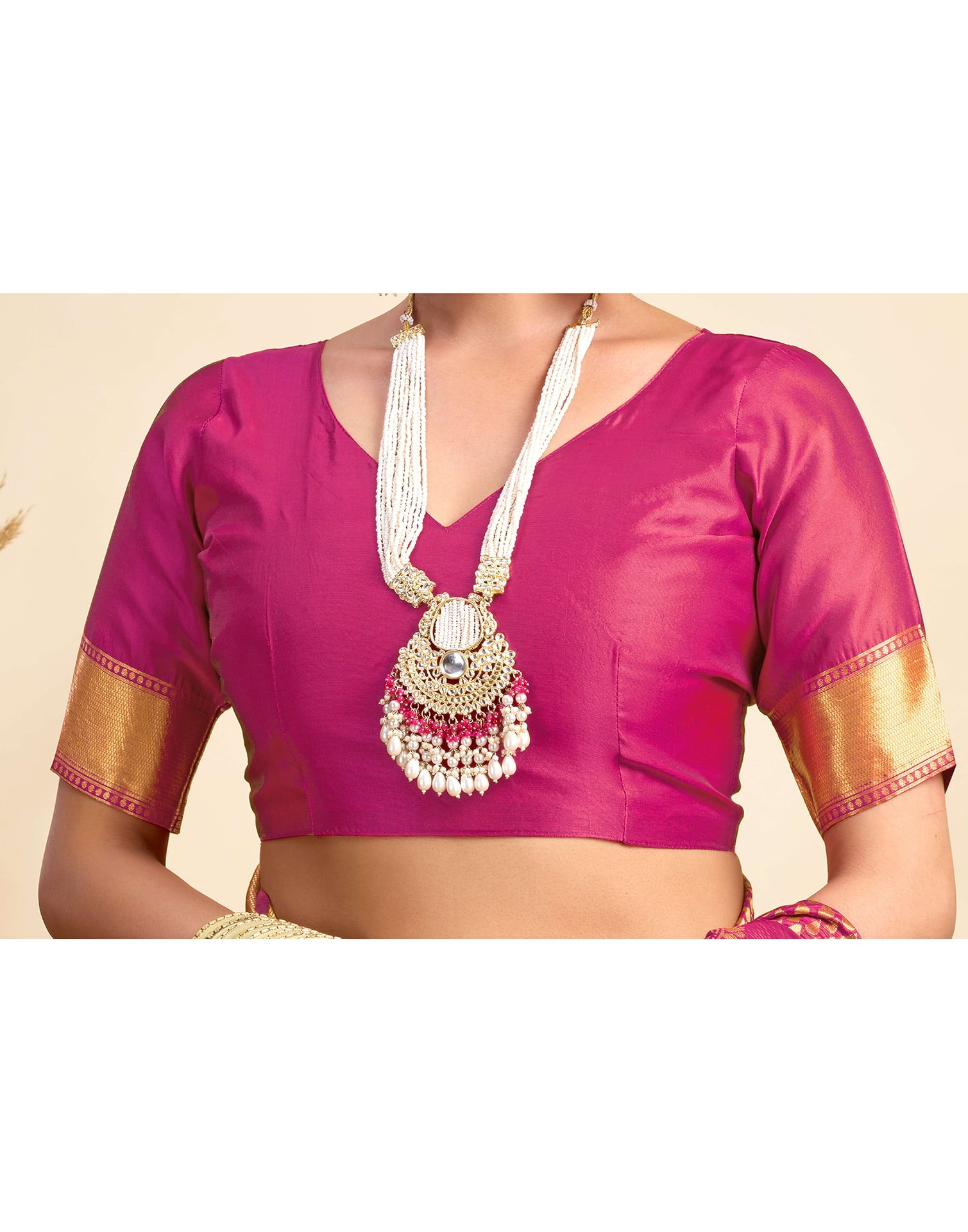 Rani Pink Silk Woven Kanjivaram Saree