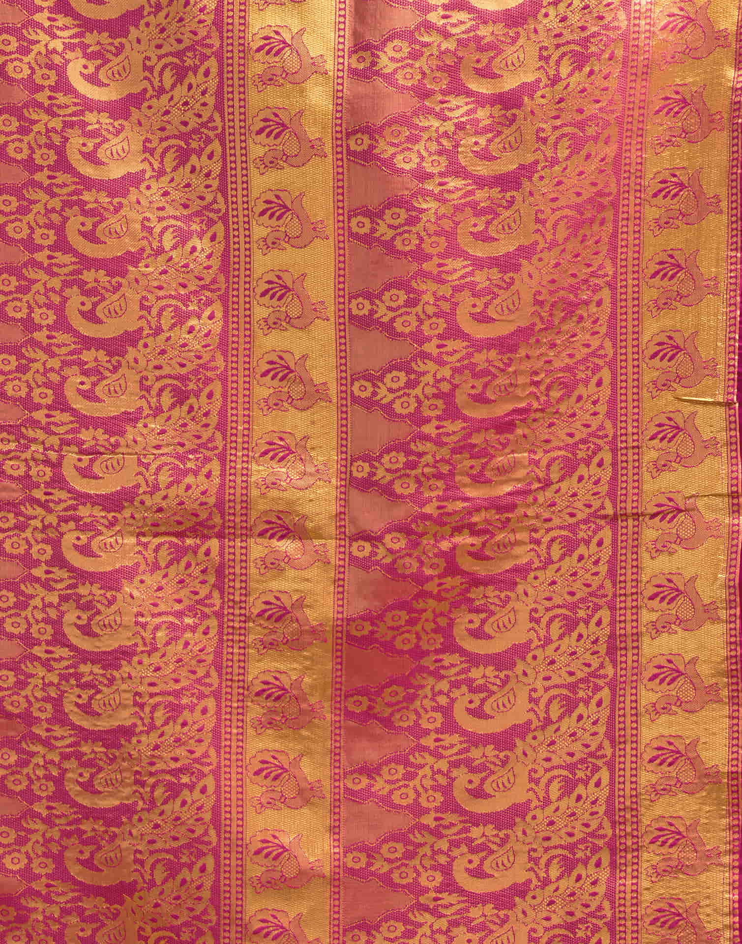 Rani Pink Silk Woven Kanjivaram Saree