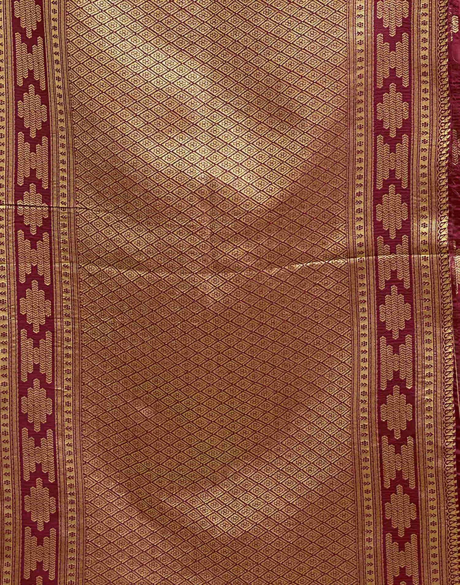 Maroon Silk Woven Saree