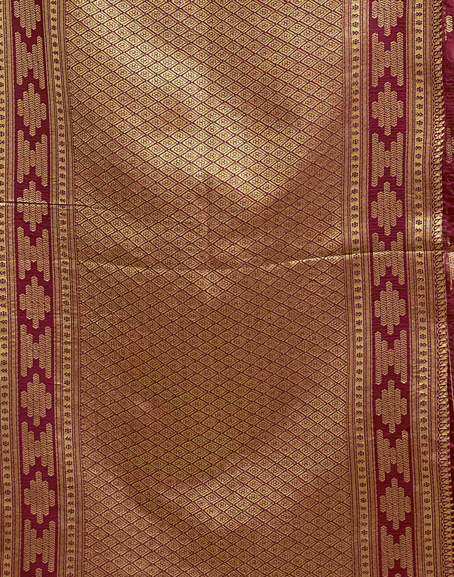 Maroon Silk Woven Saree