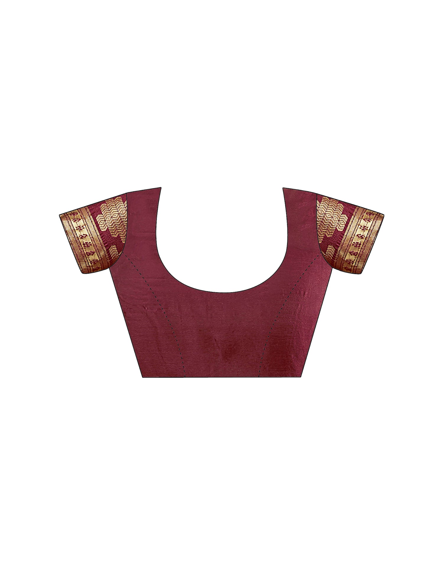 Maroon Silk Woven Saree