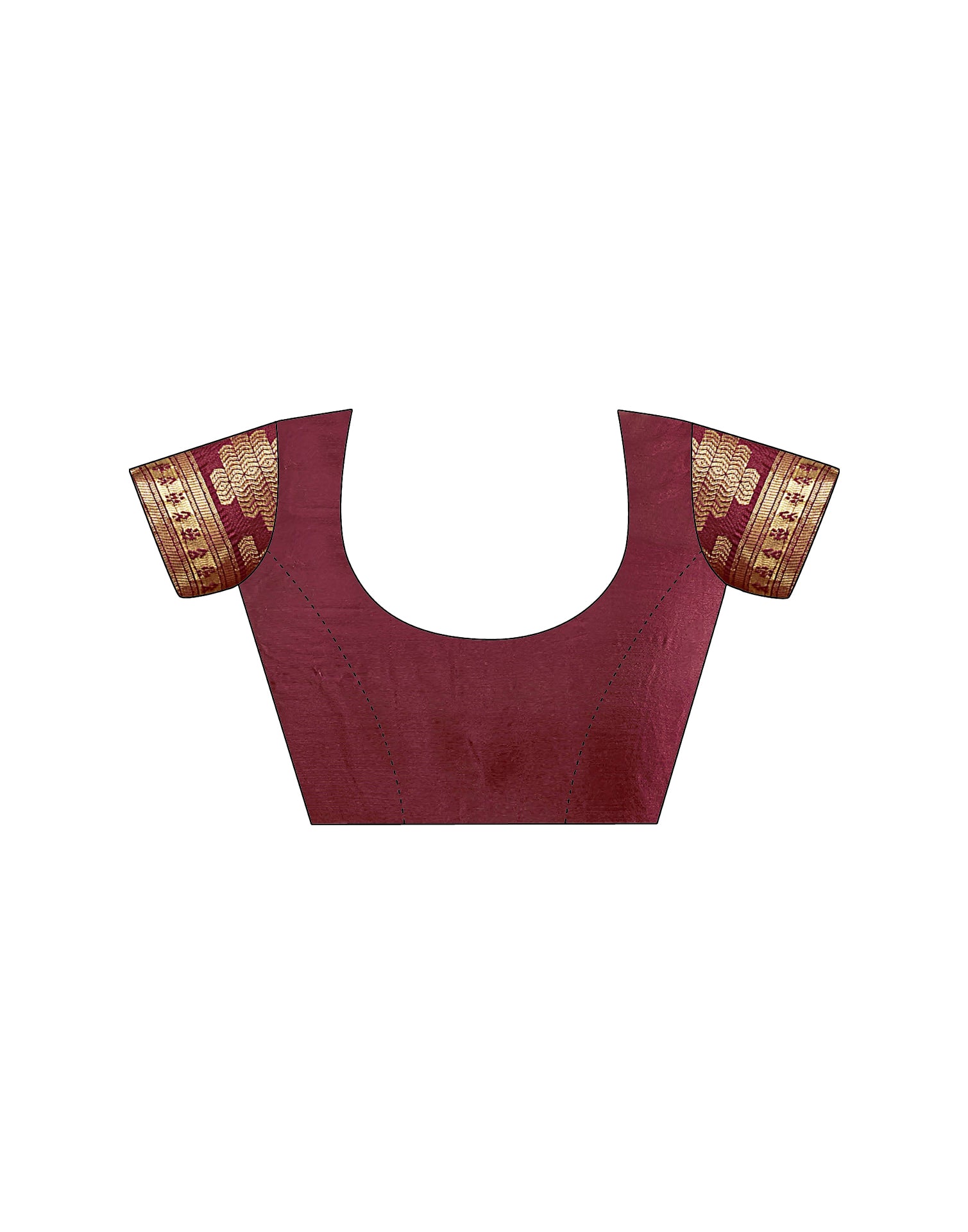 Maroon Silk Woven Saree