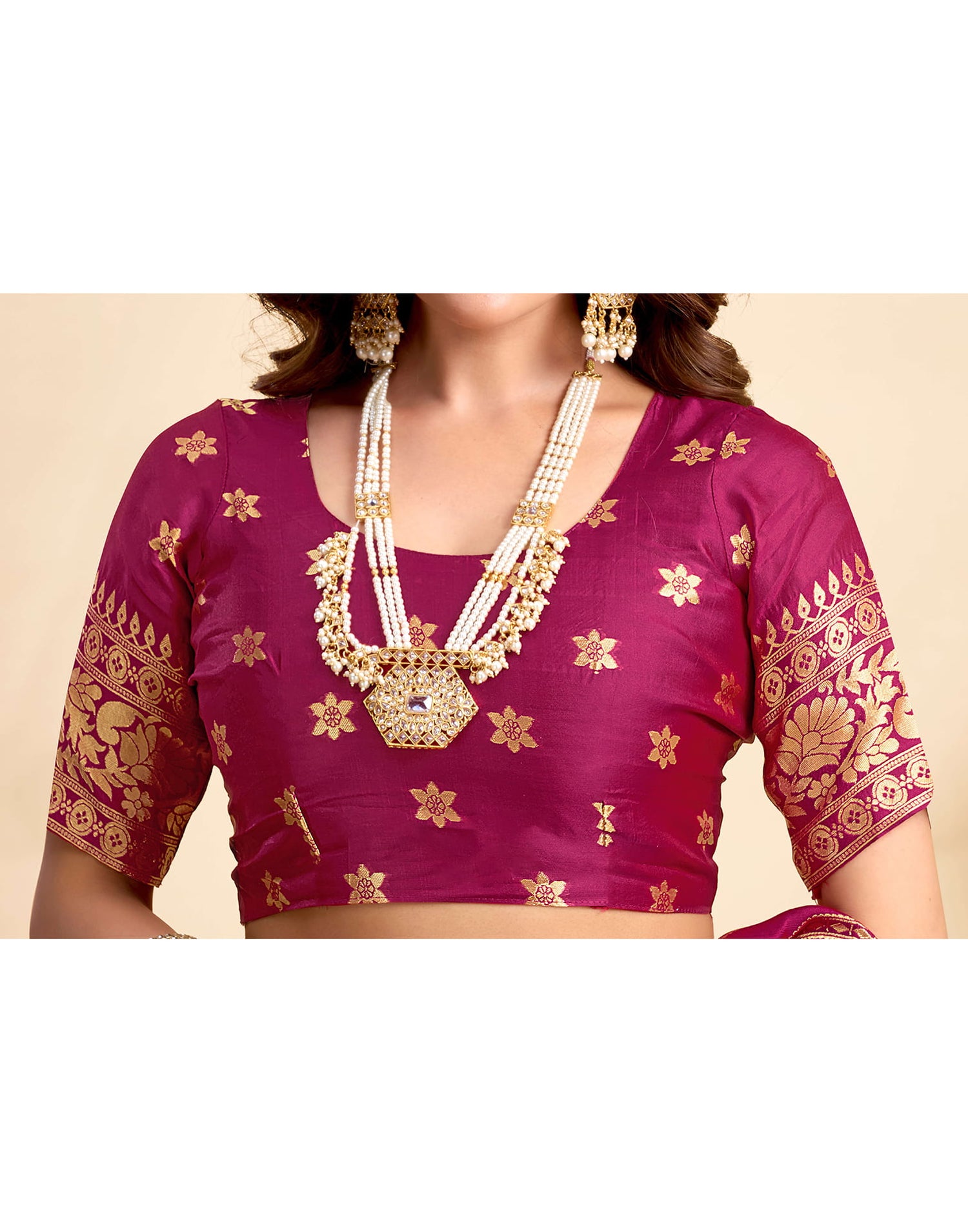 Rani Pink Silk Woven Saree