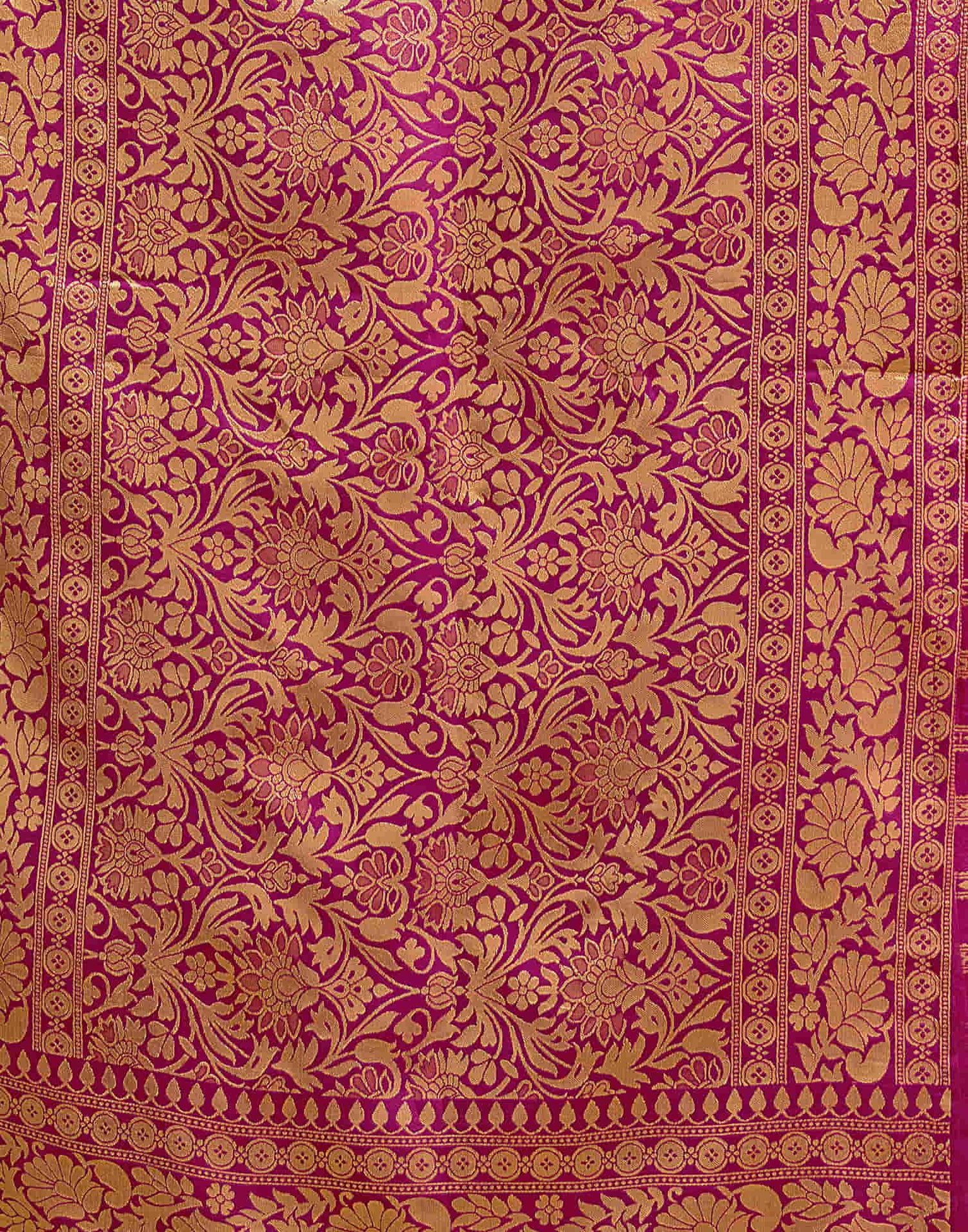 Rani Pink Silk Woven Saree