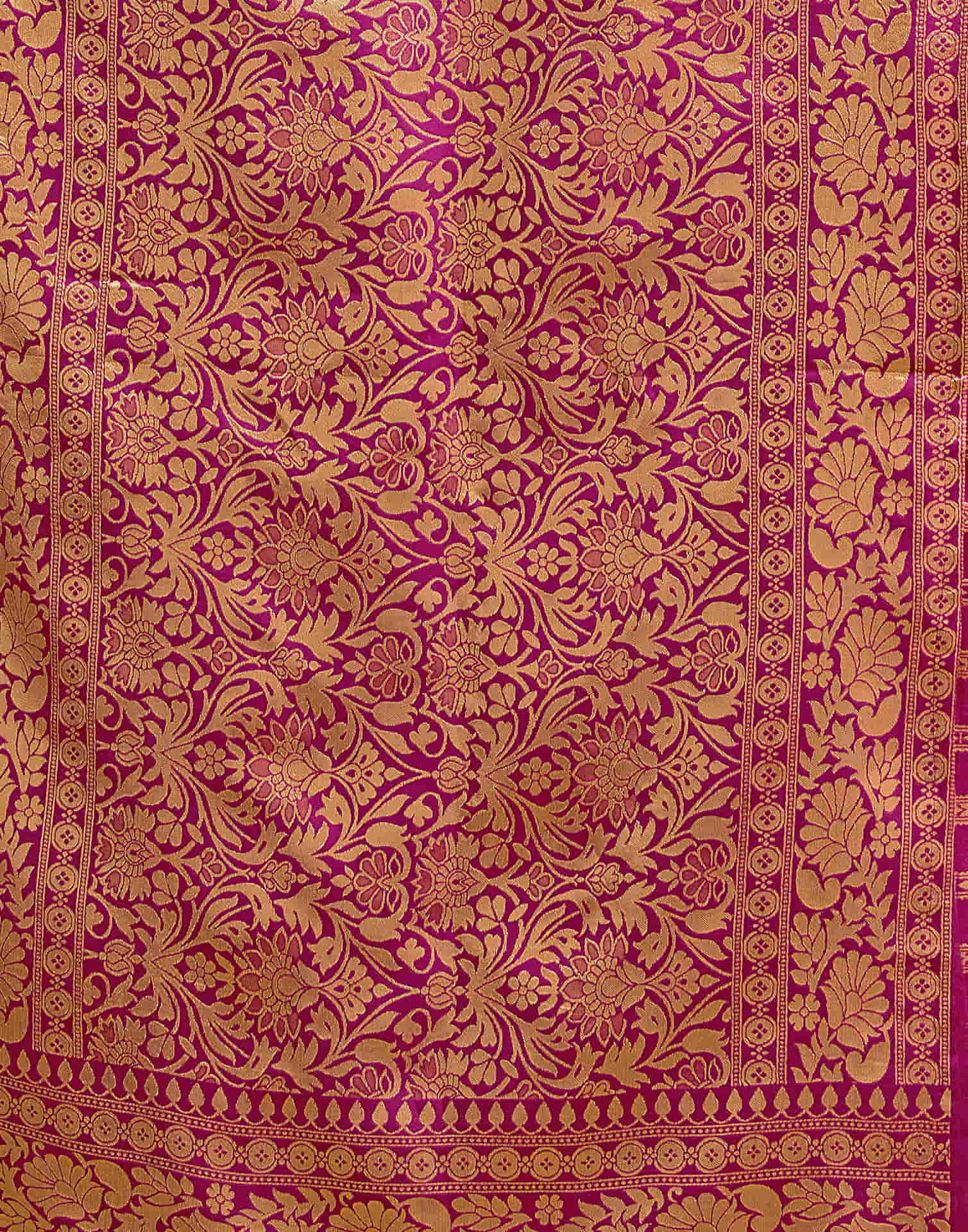 Rani Pink Silk Woven Saree