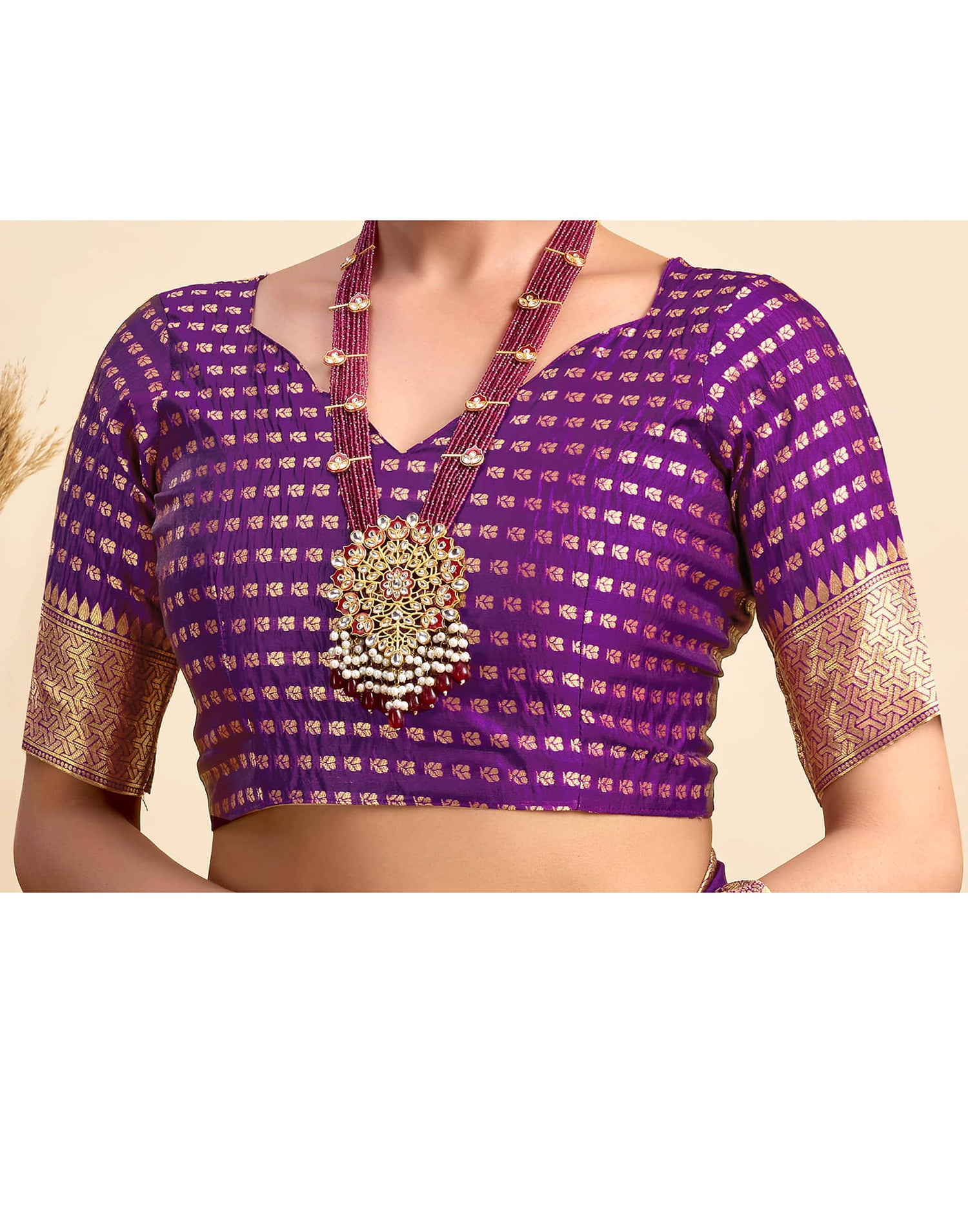 Purple Silk Woven Banarasi Saree