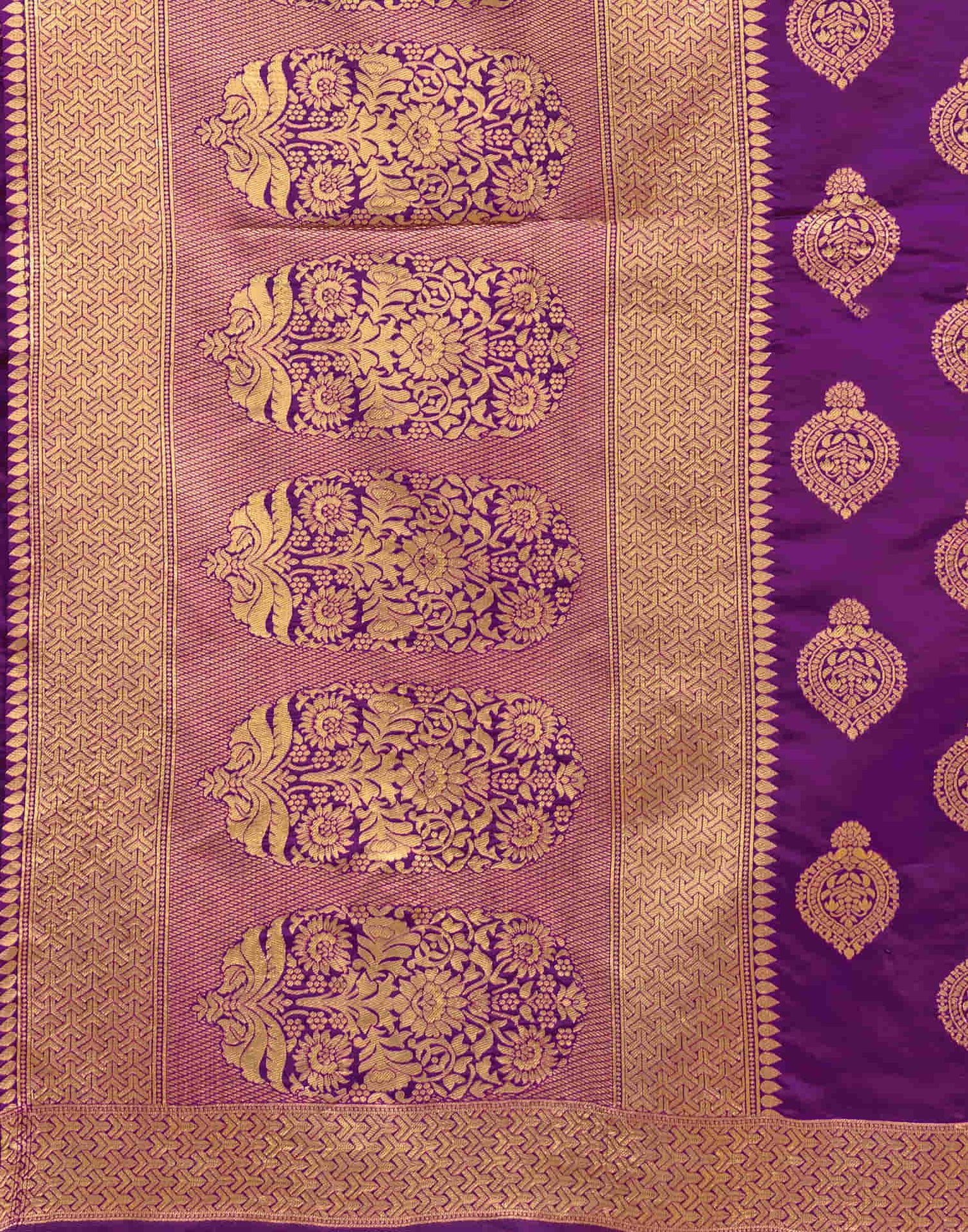 Purple Silk Woven Banarasi Saree
