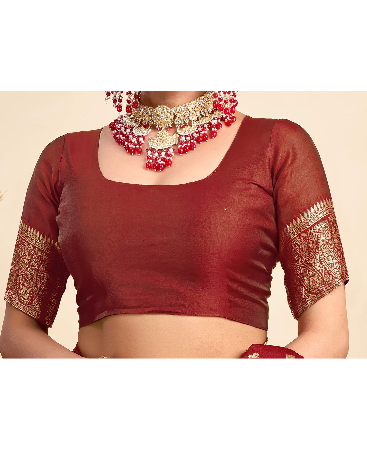 Red Silk Woven Banarasi Saree