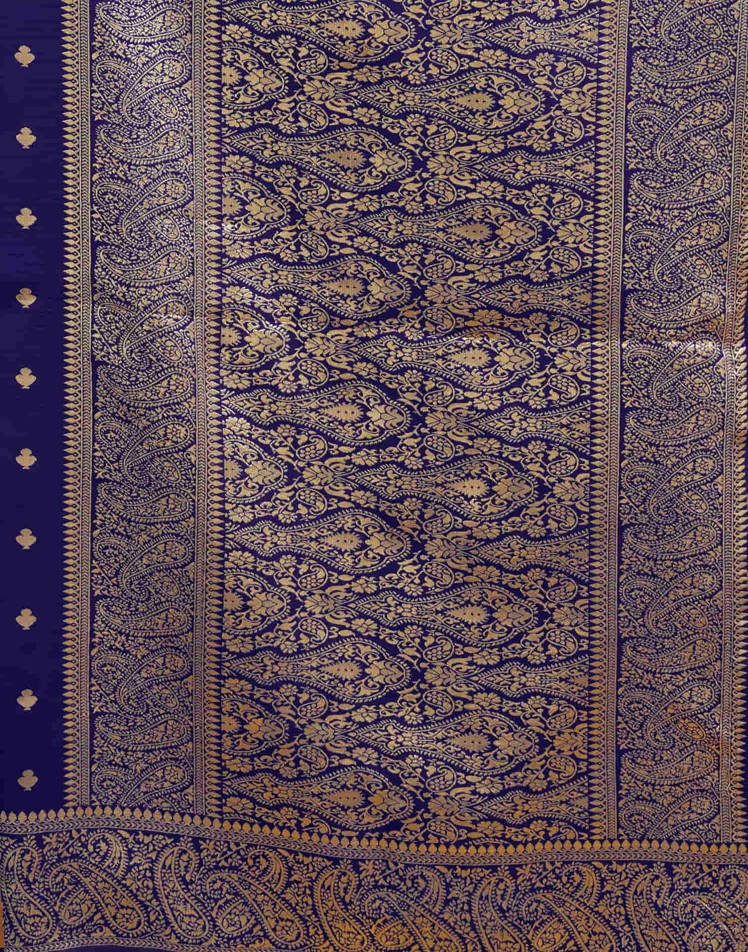 Navy Blue Silk Woven Banarasi Saree