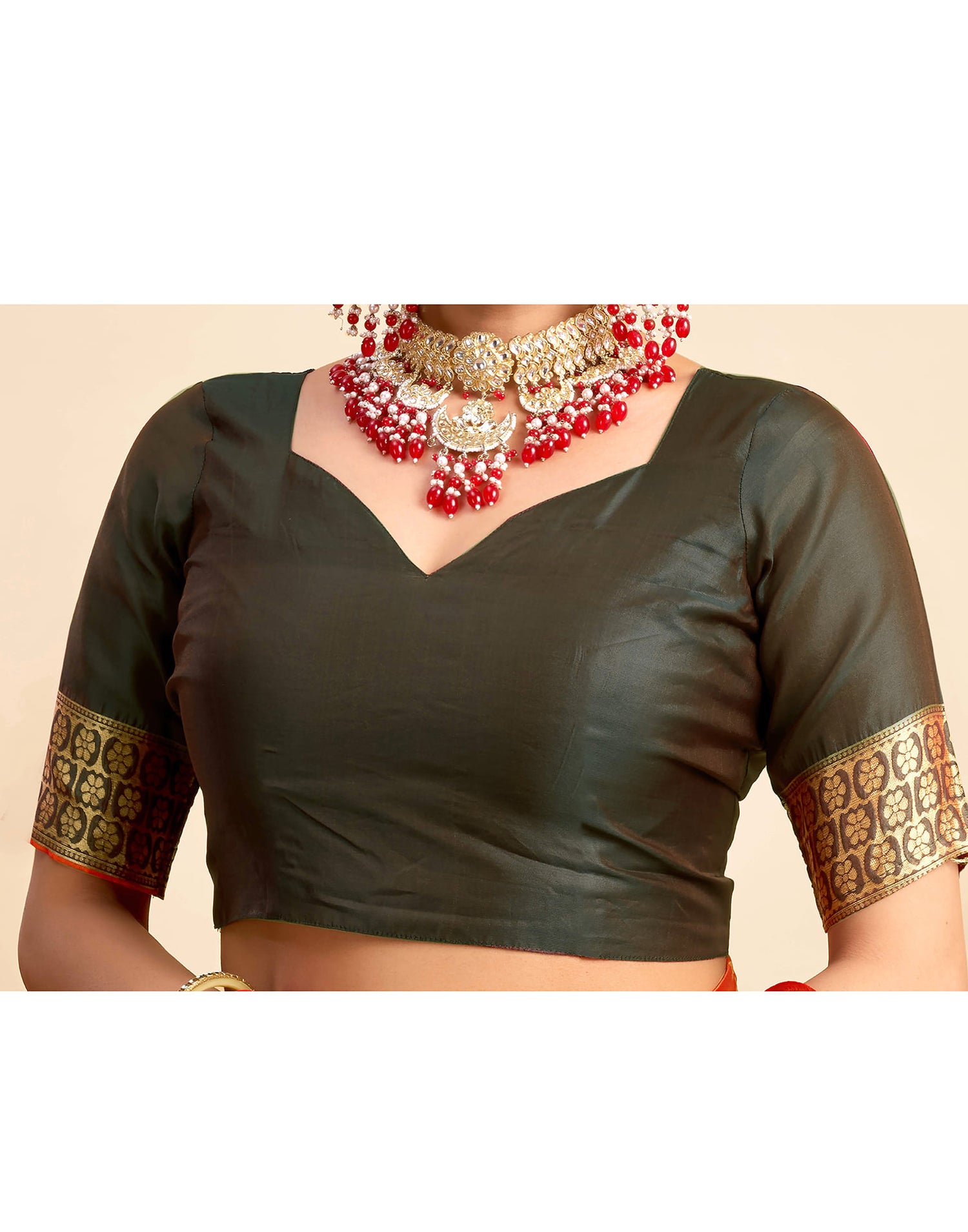 Orange Silk Woven Banarasi Saree