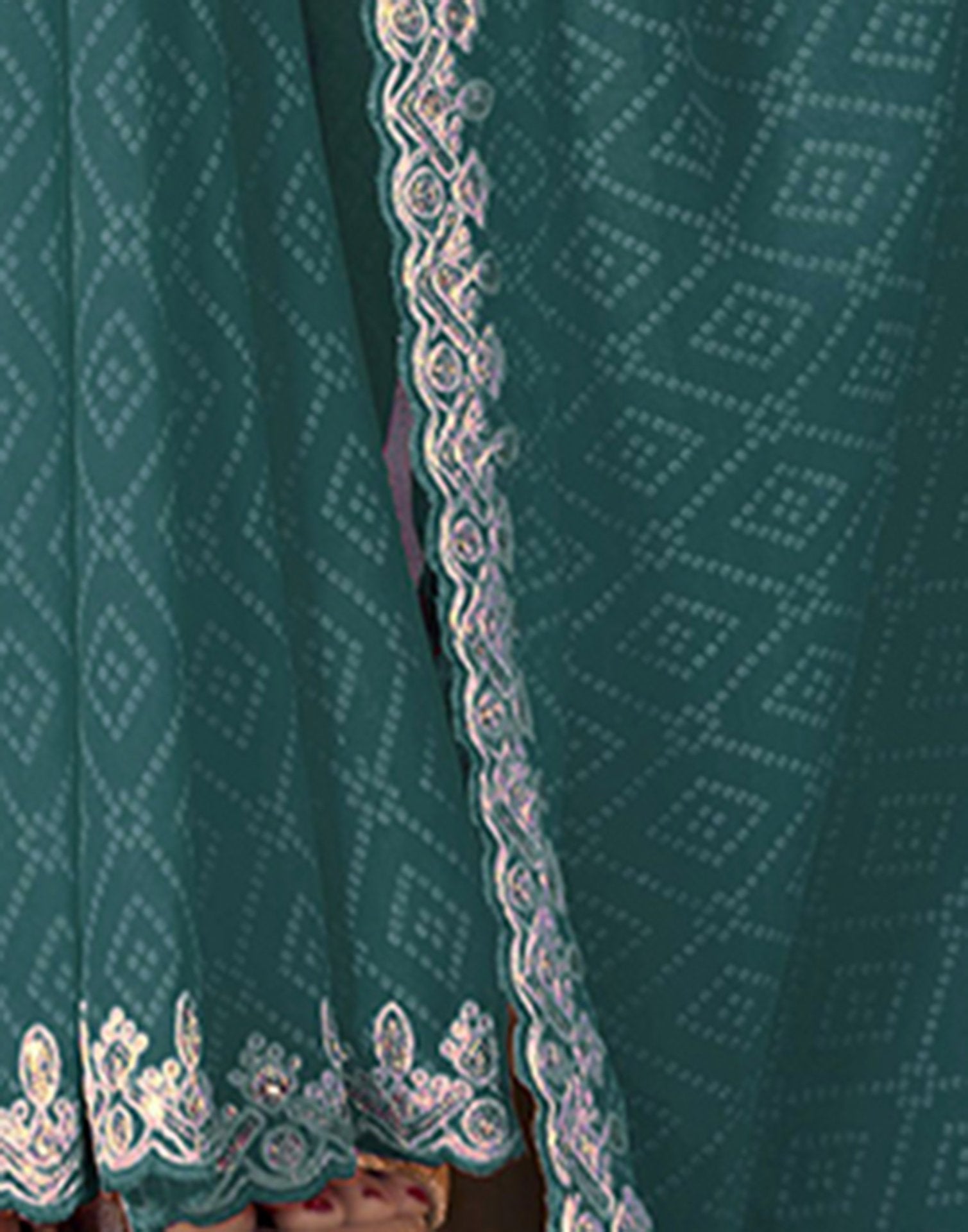 Rama Green Georgette Bandhani Saree