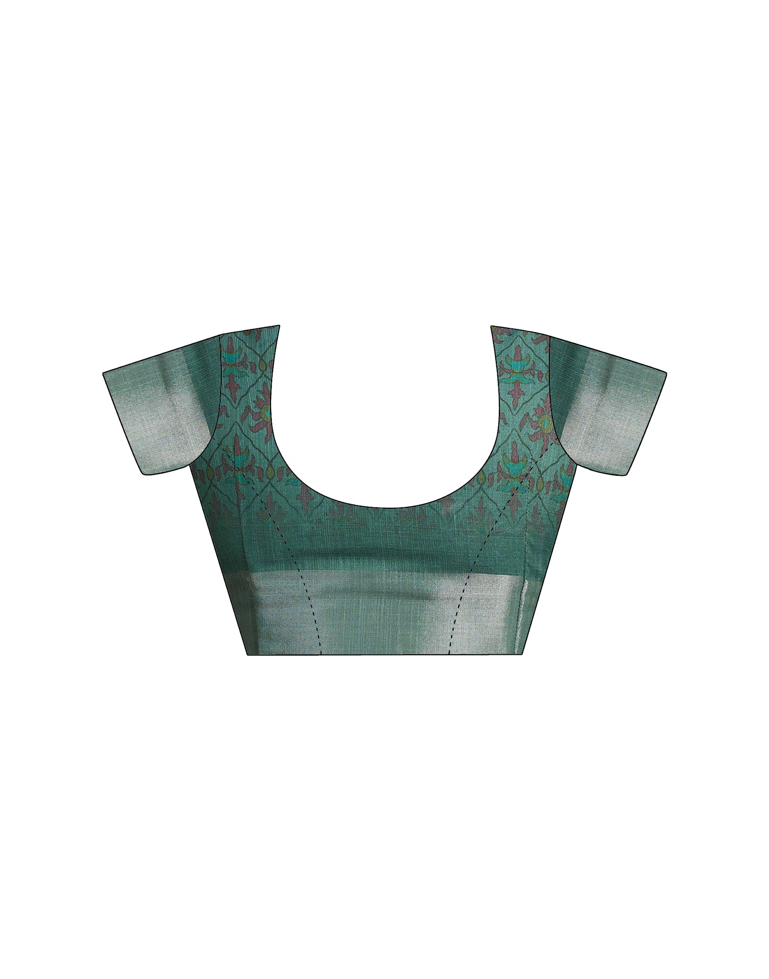 Light Teal Blue Linen Floral Printed Saree