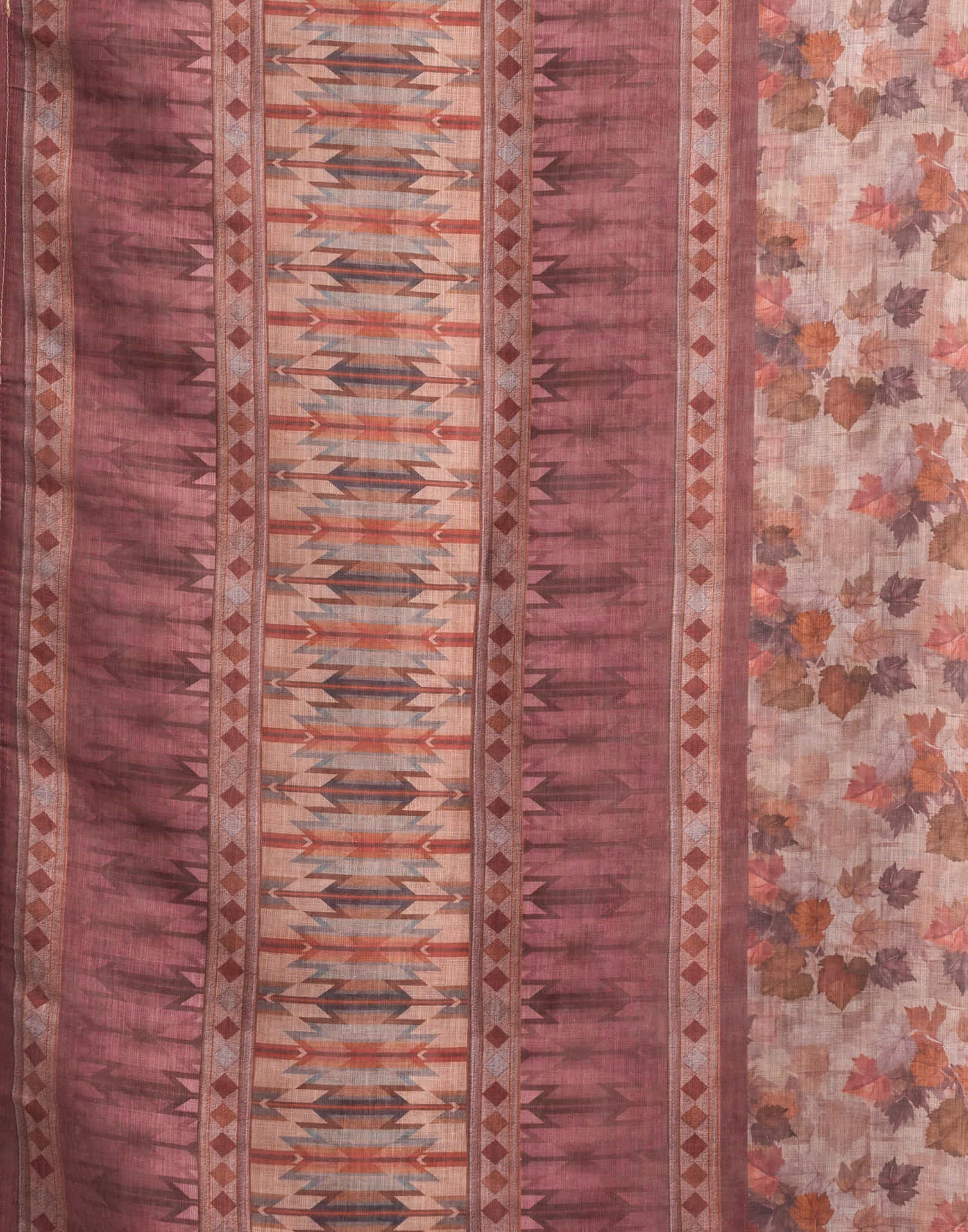 Beige Linen Printed Saree