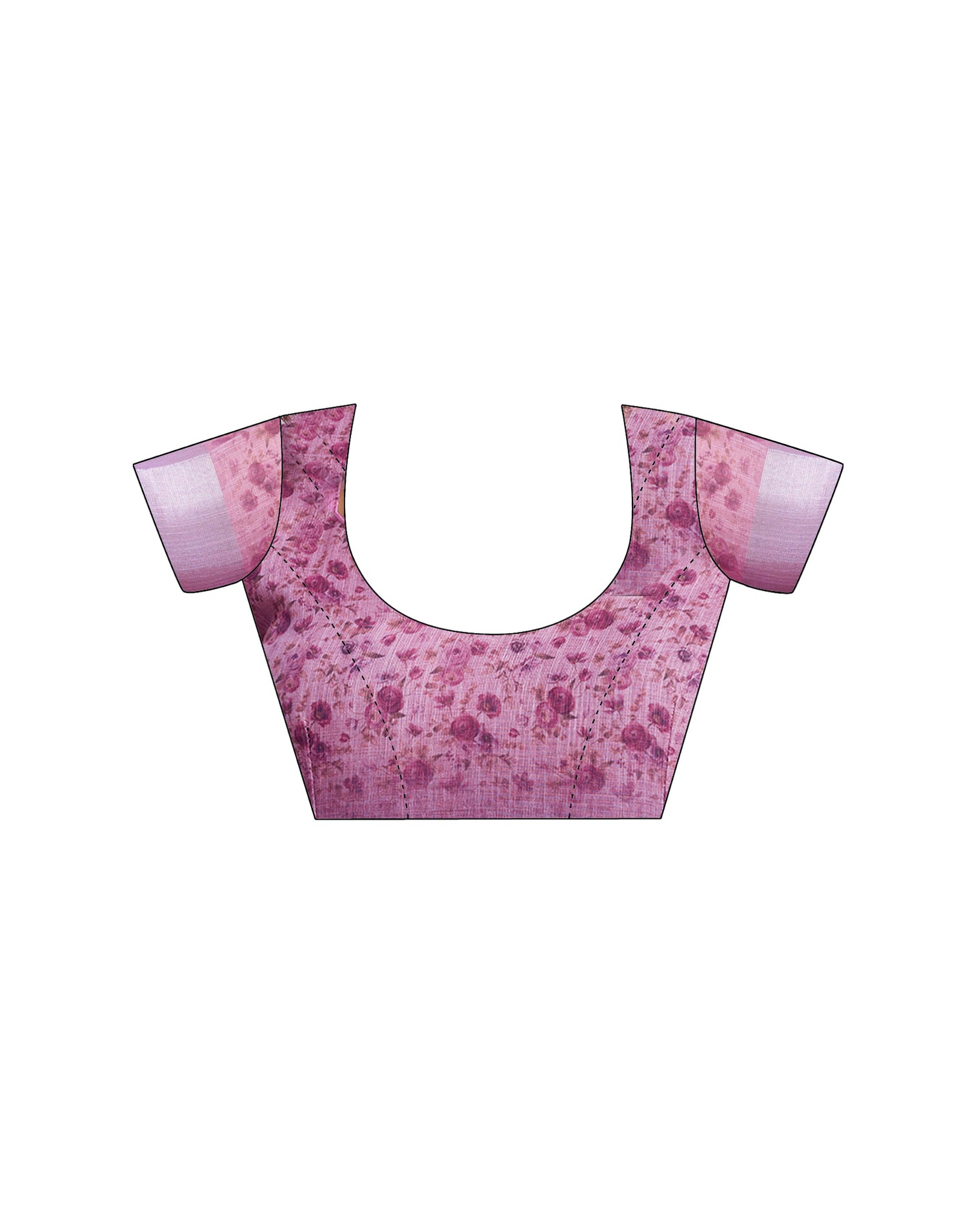 Light Pink Linen Floral Printed Saree