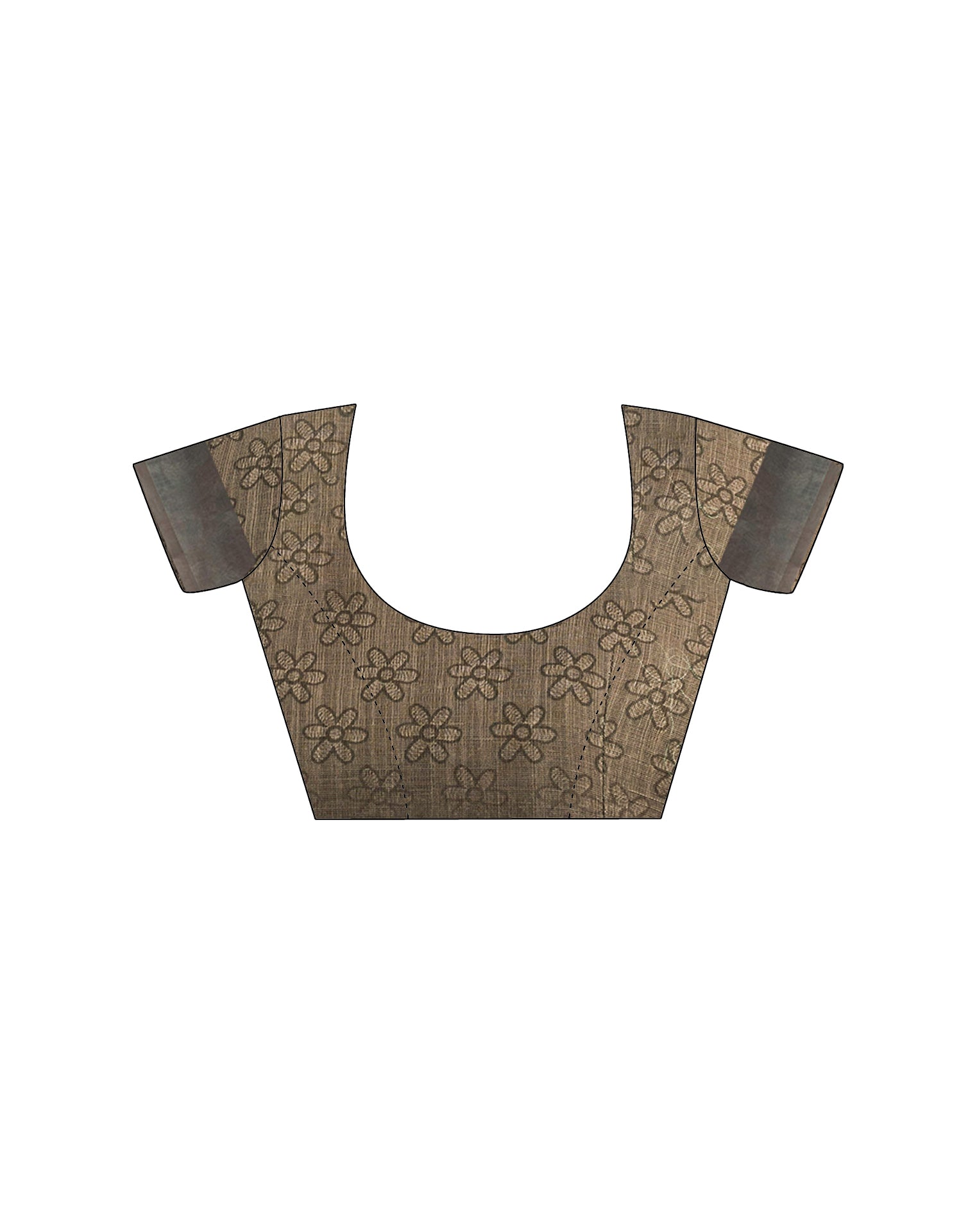 Beige Linen Printed Saree