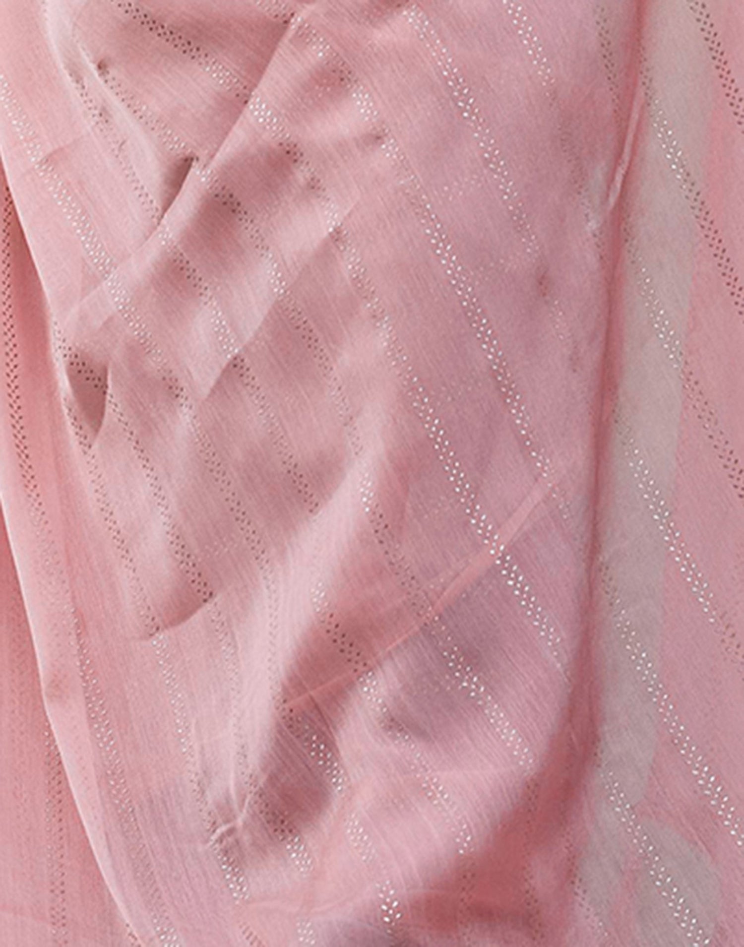 Peach Pink Georgette Foil Printed Saree