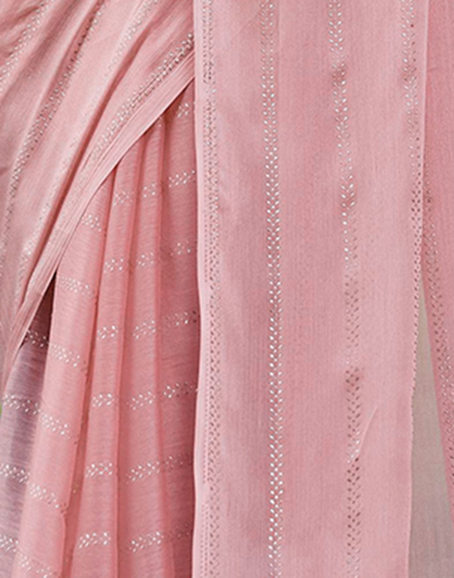 Peach Pink Georgette Foil Printed Saree