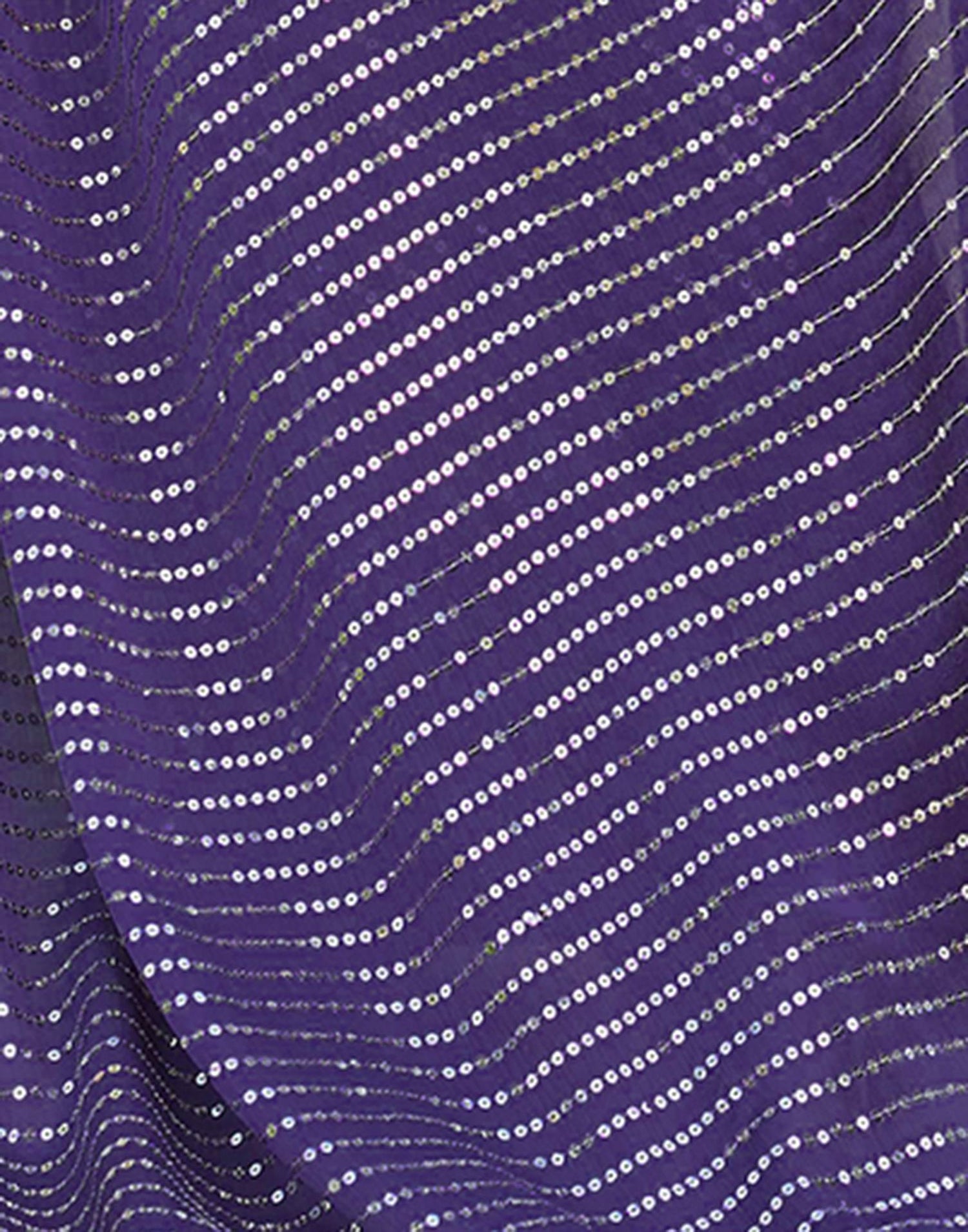 Dusty Purple Satin Sequence Saree