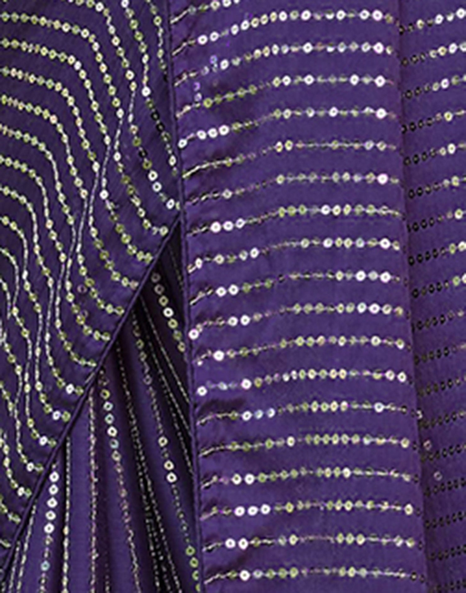 Dusty Purple Satin Sequence Saree