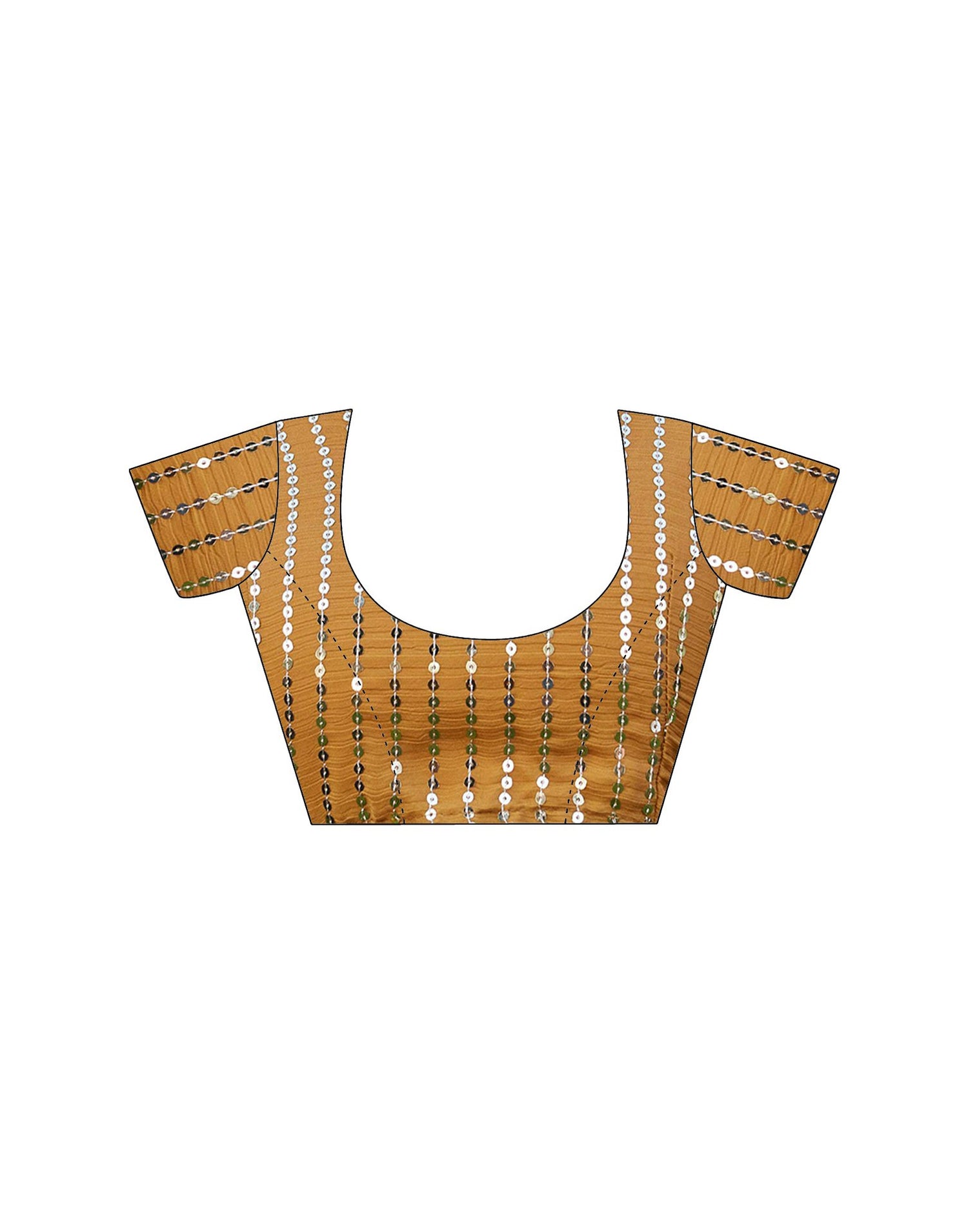 Mustard Yellow Satin Sequence Saree