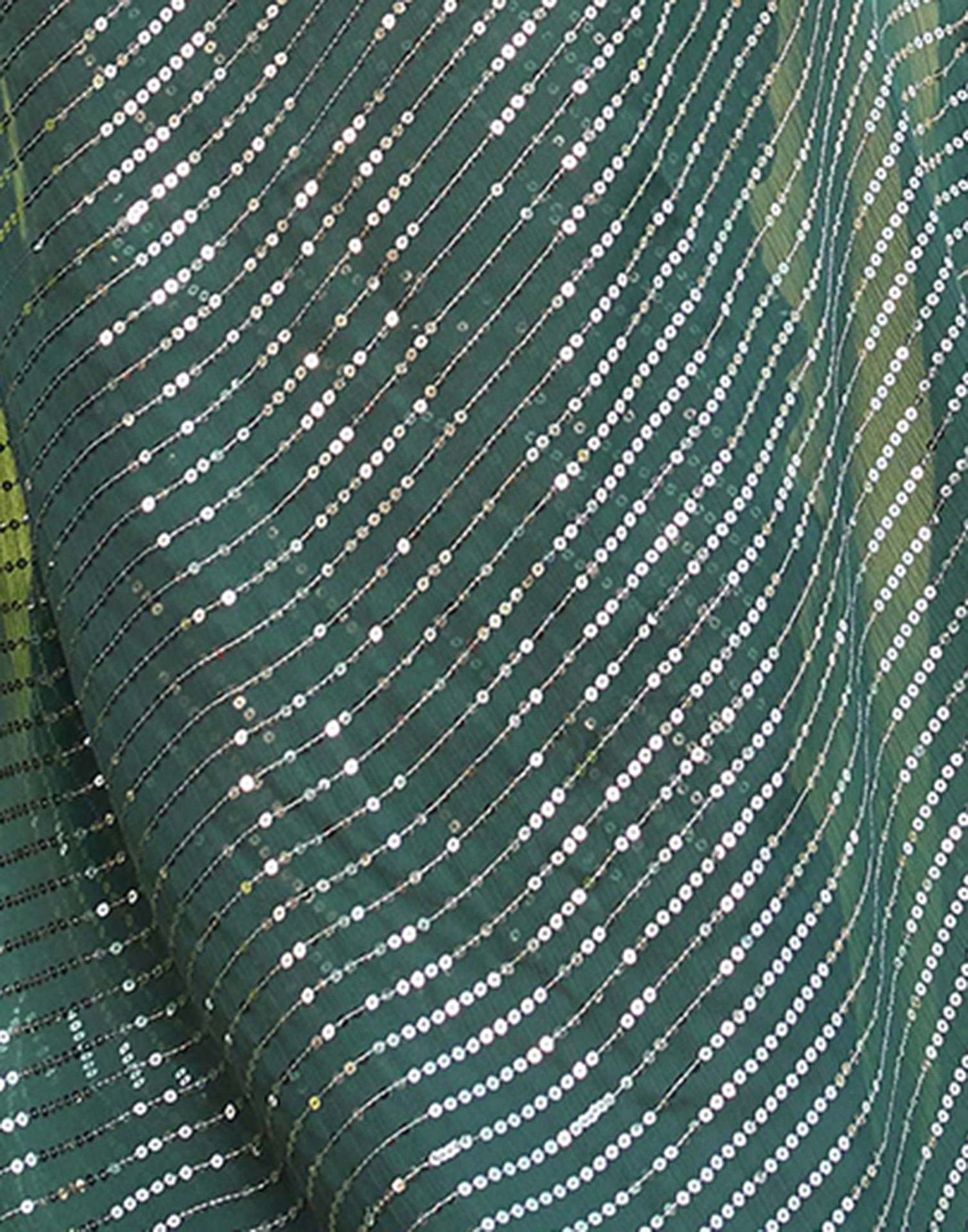 Dusty Green Satin Sequence Saree