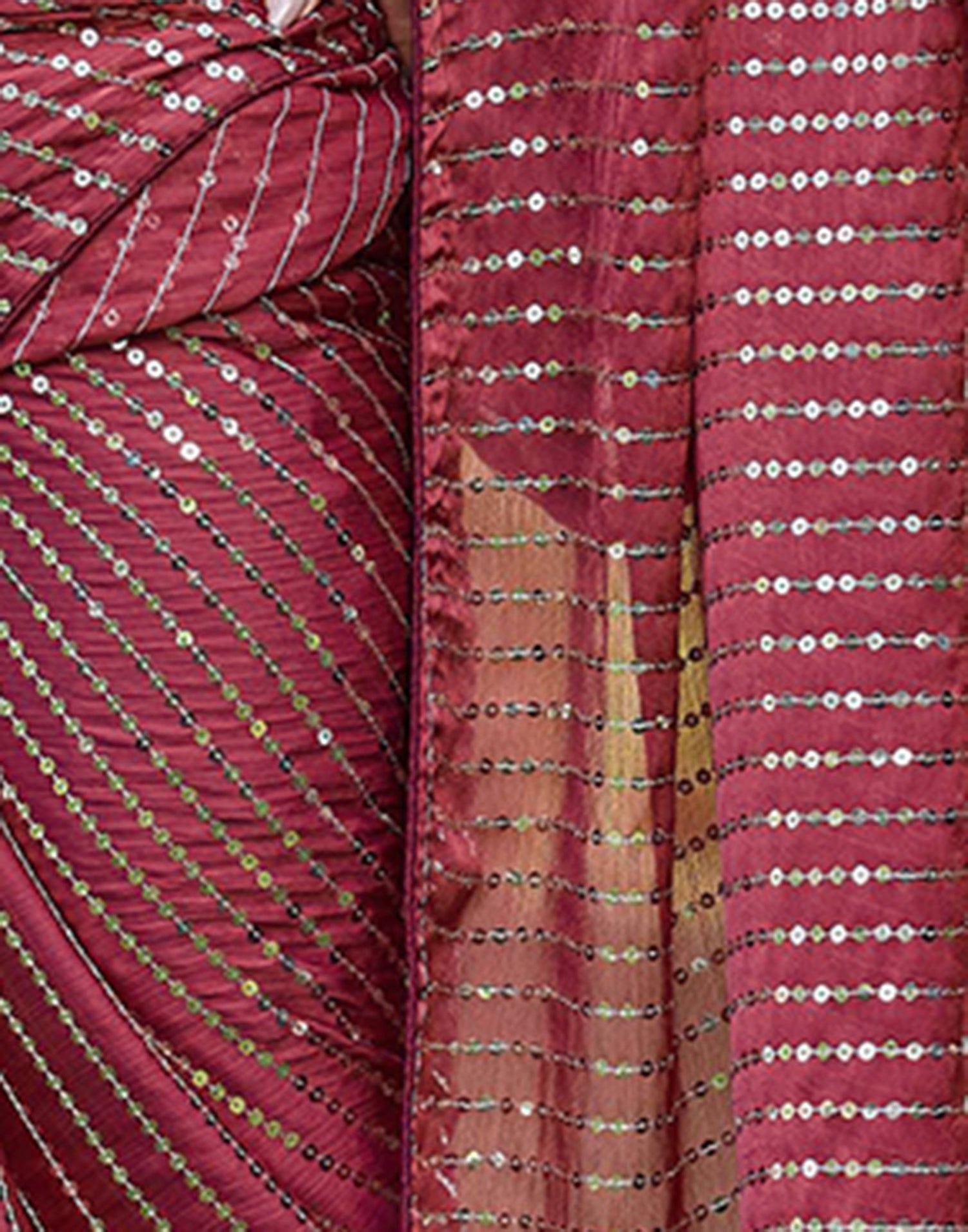 Purple Chiffon Sequence Saree