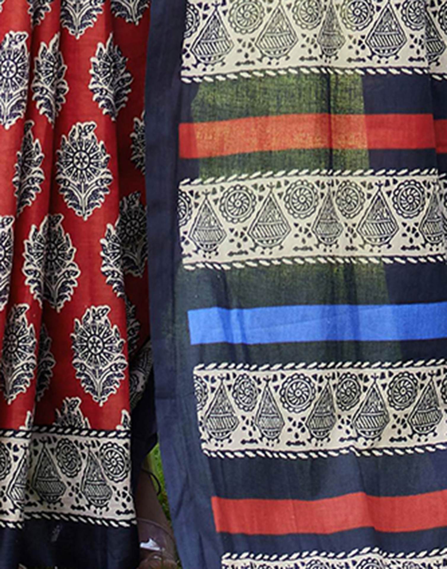 Red Cotton Printed Saree
