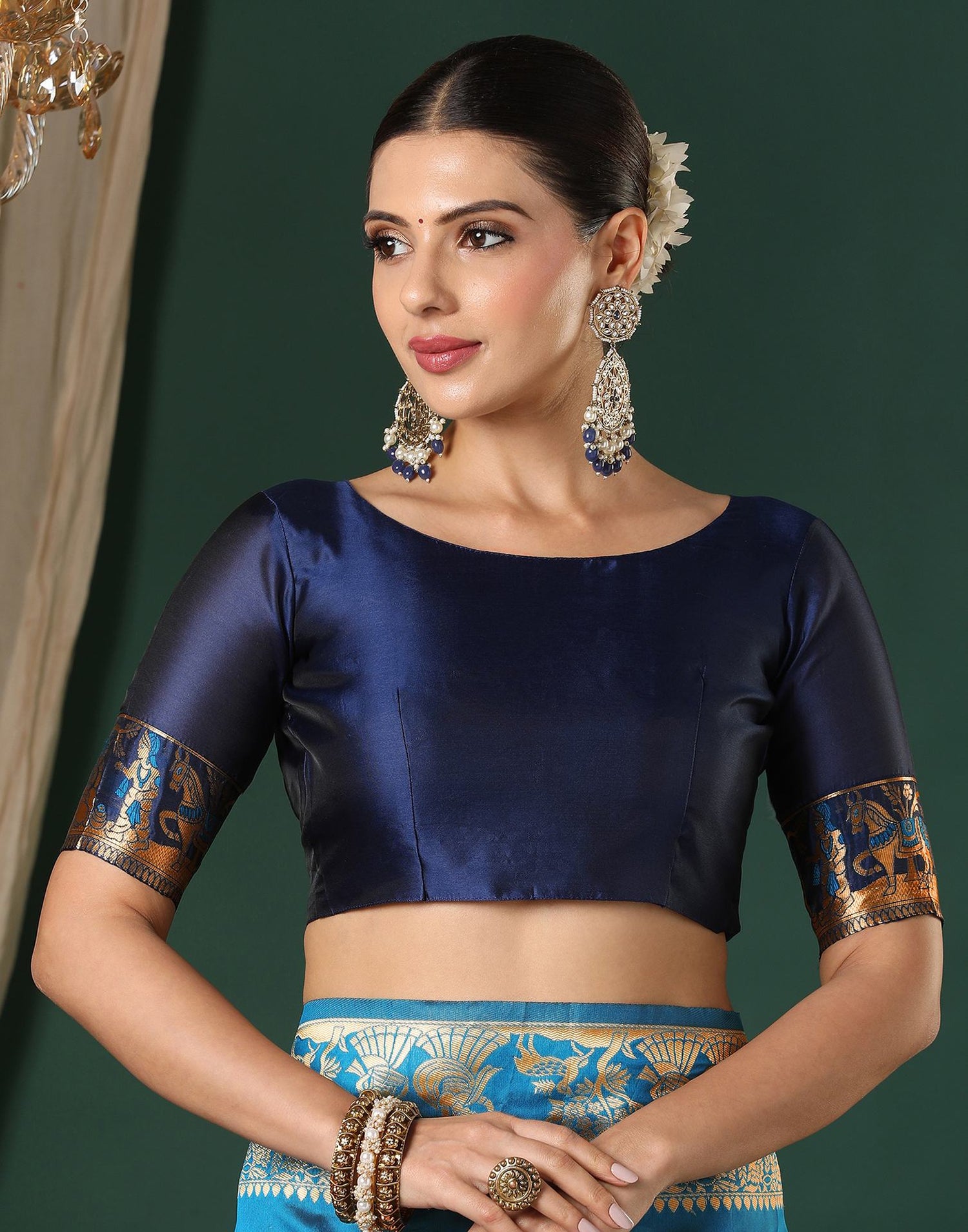 Blue Silk Woven Banarasi Saree